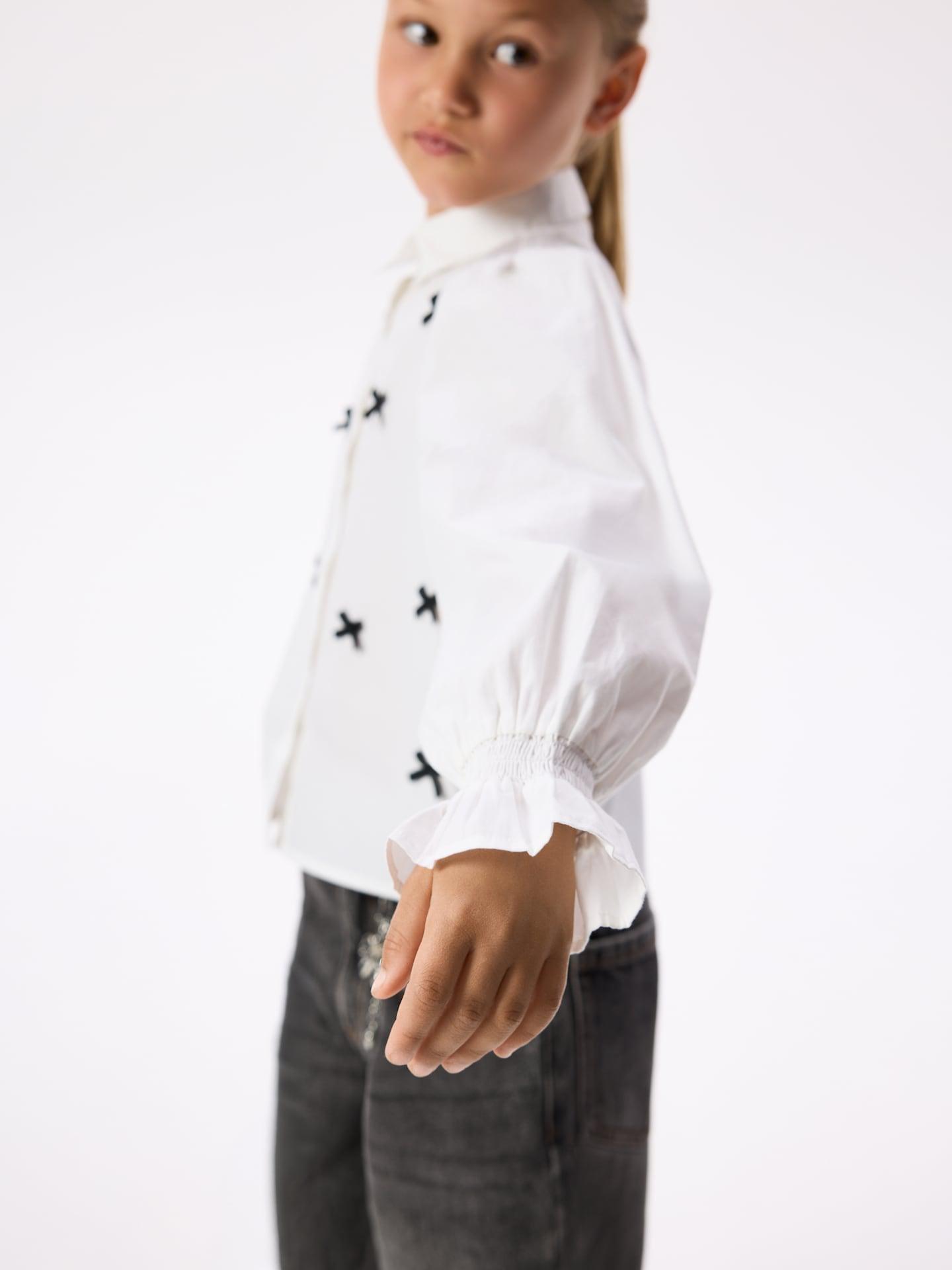 White Shirt With Bow Details, White, large image number 2