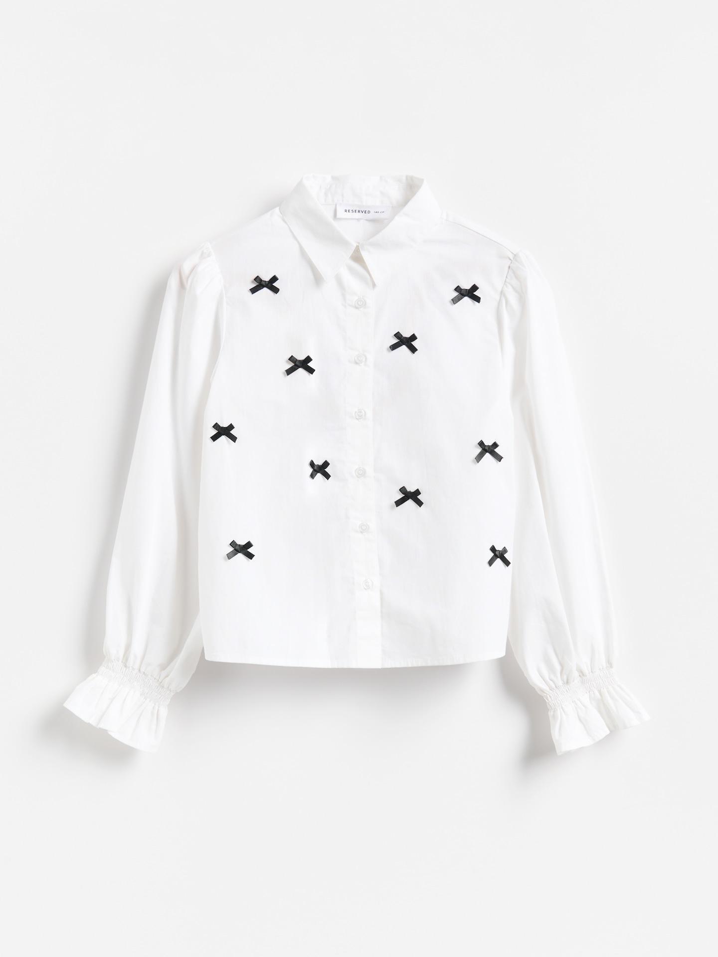 White Shirt With Bow Details, White, large image number 4