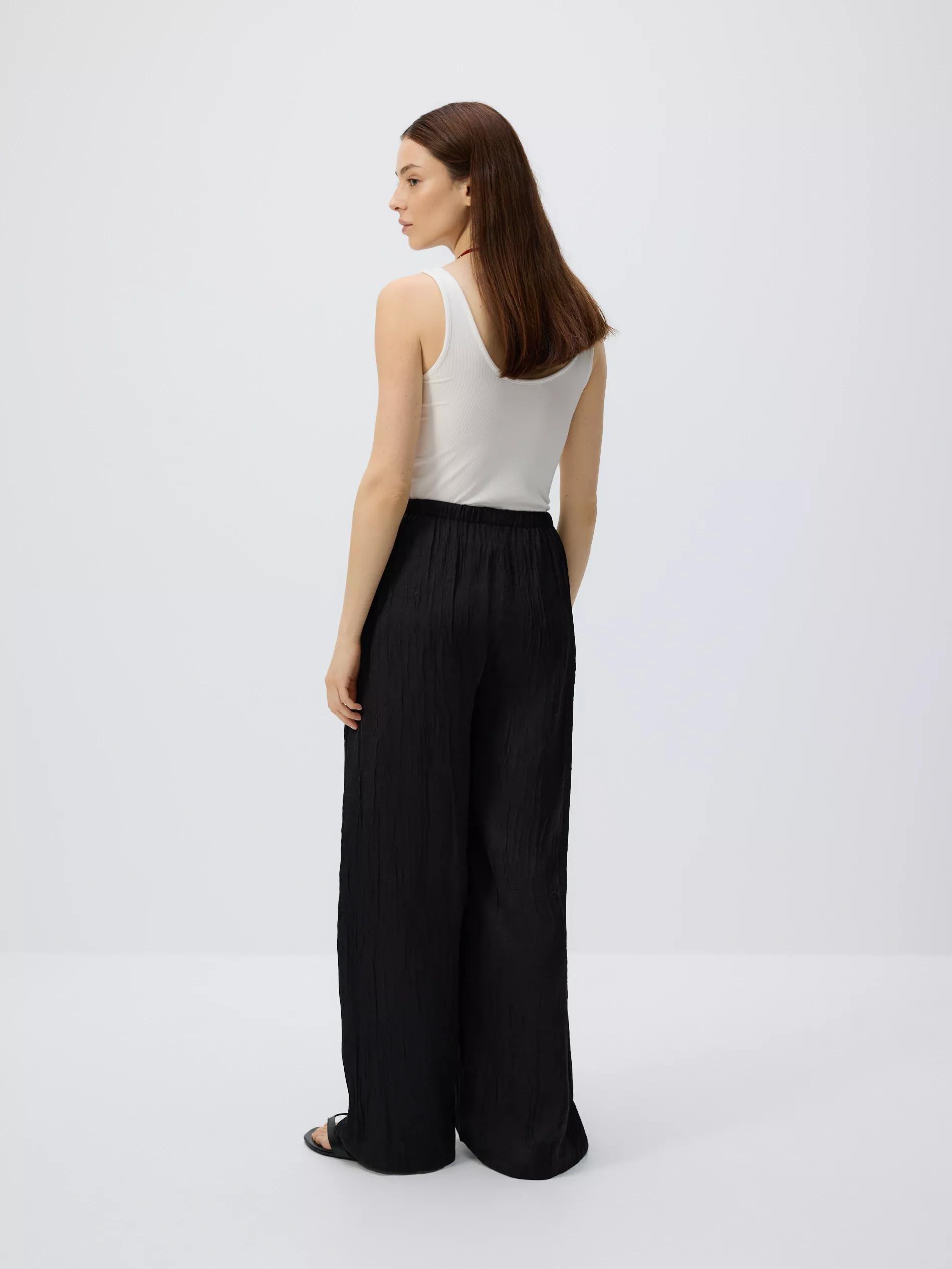 Black Crease Effect Trousers, , large image number 1