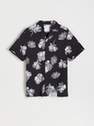 Reserved - Black Floral Motif Shirt