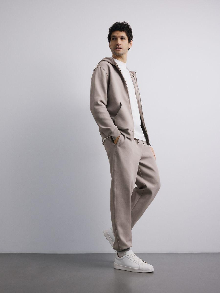 Beige Comfort Fit Sweatpants, Beige, large image number 0