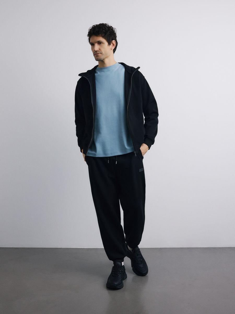 Black Comfort Fit Sweatpants, Black, large image number 0