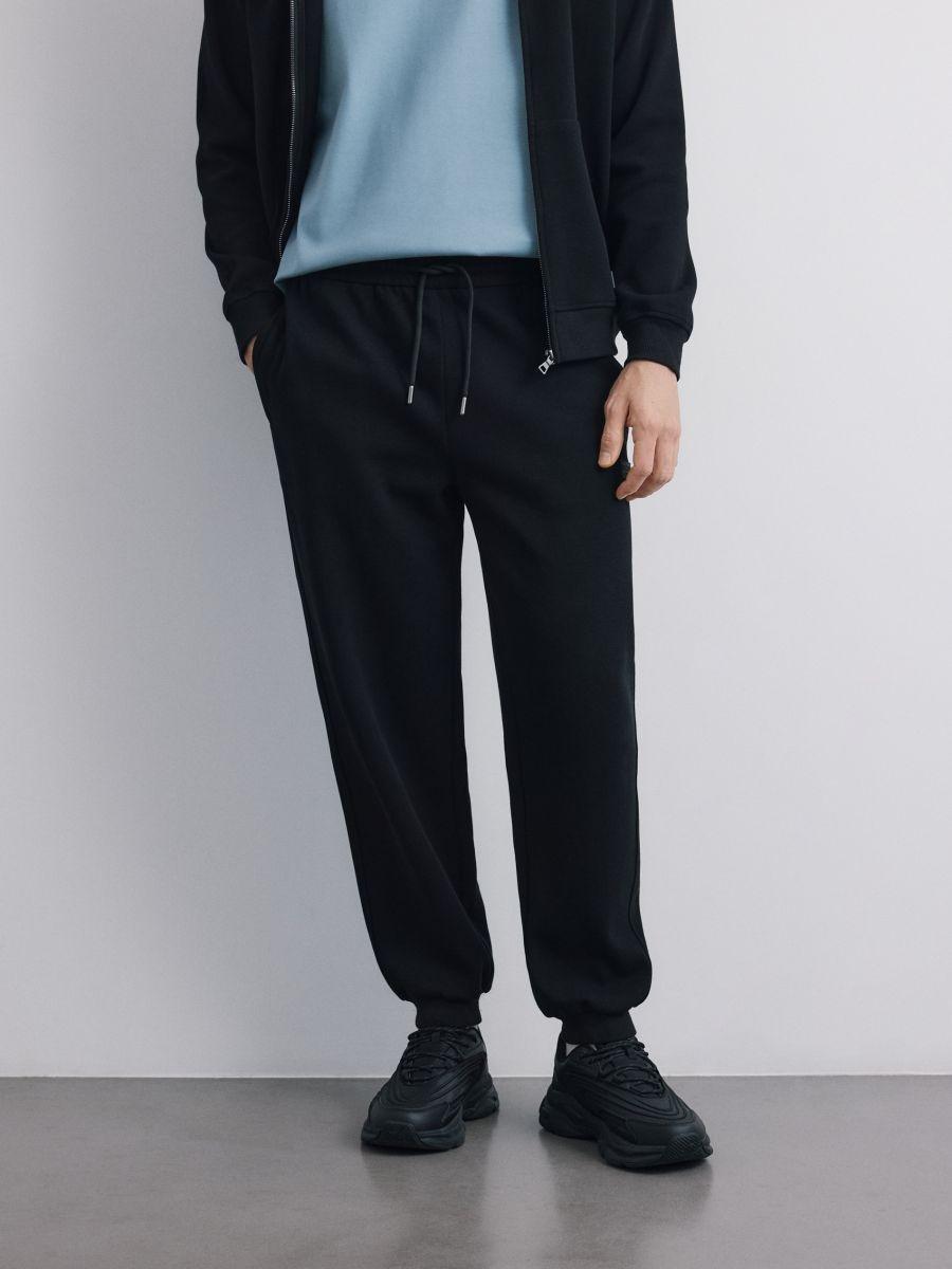 Black Comfort Fit Sweatpants, Black, medium