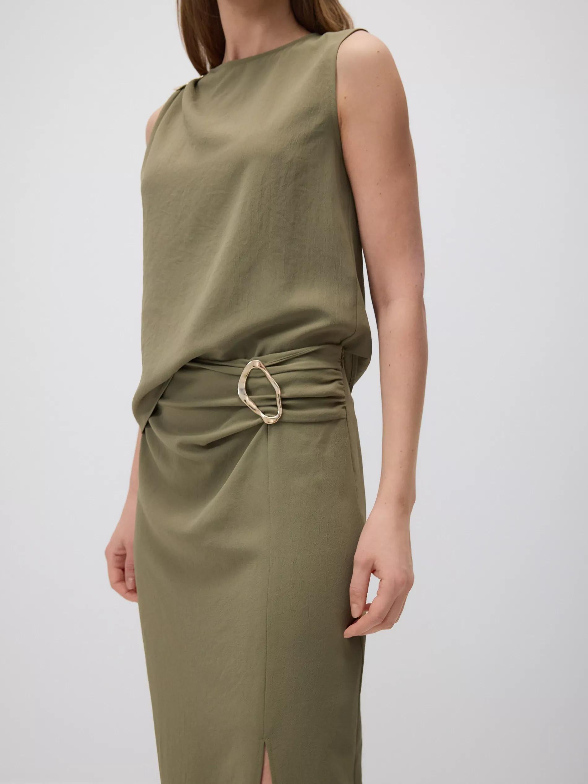 Green Skirt With Decorative Buckle, , large image number 2