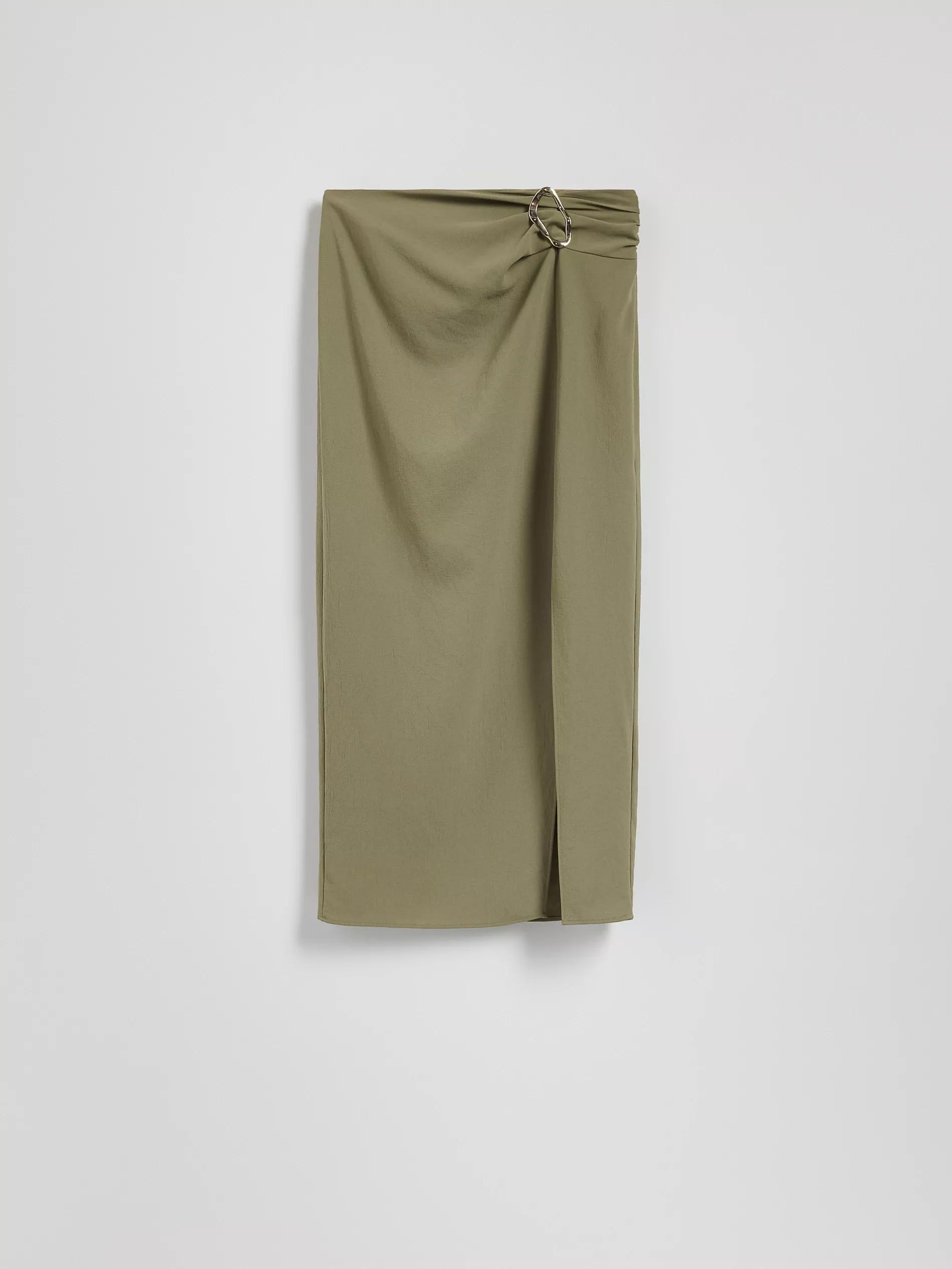 Green Skirt With Decorative Buckle, , large image number 4