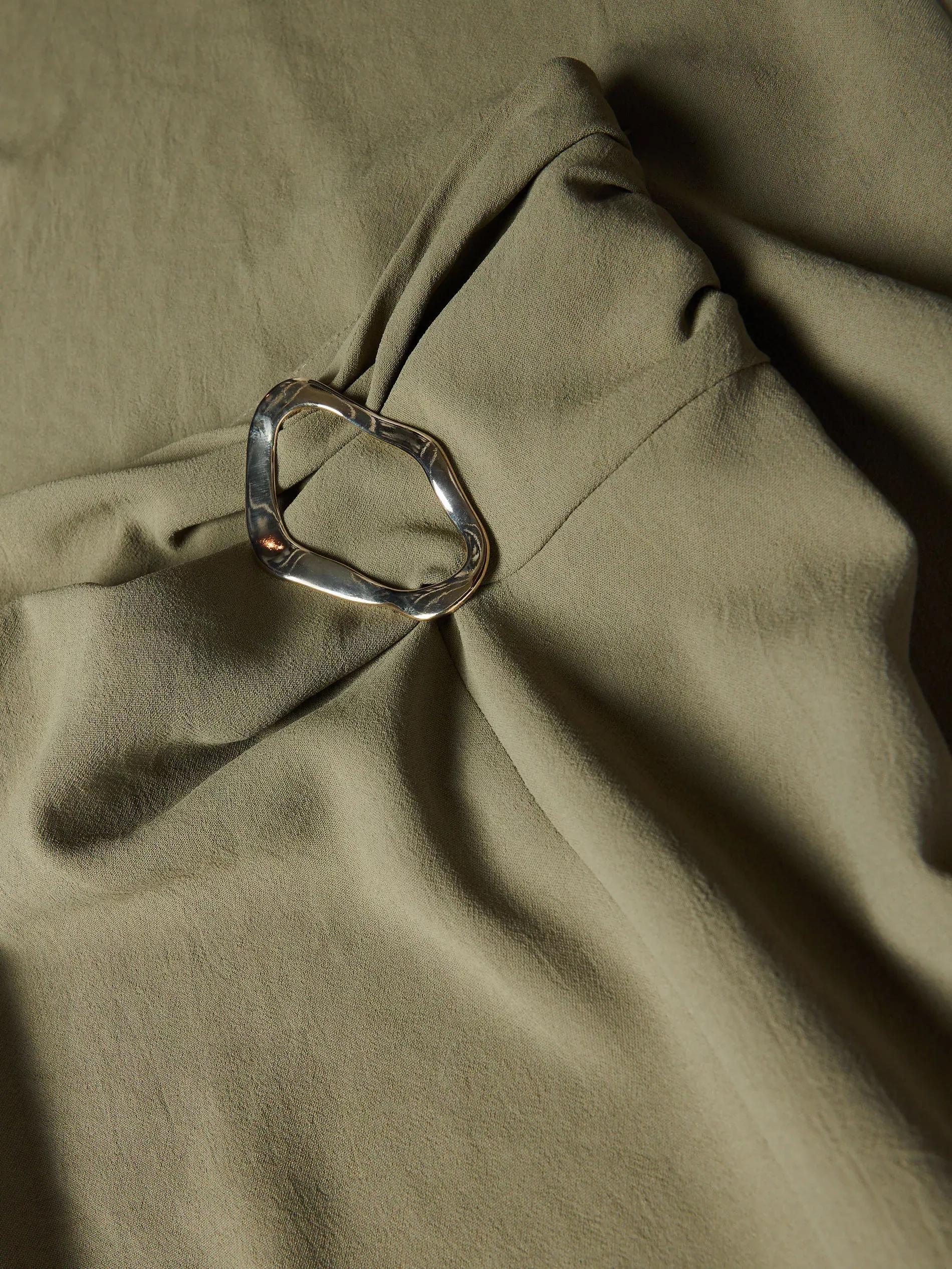 Green Skirt With Decorative Buckle, , large image number 5