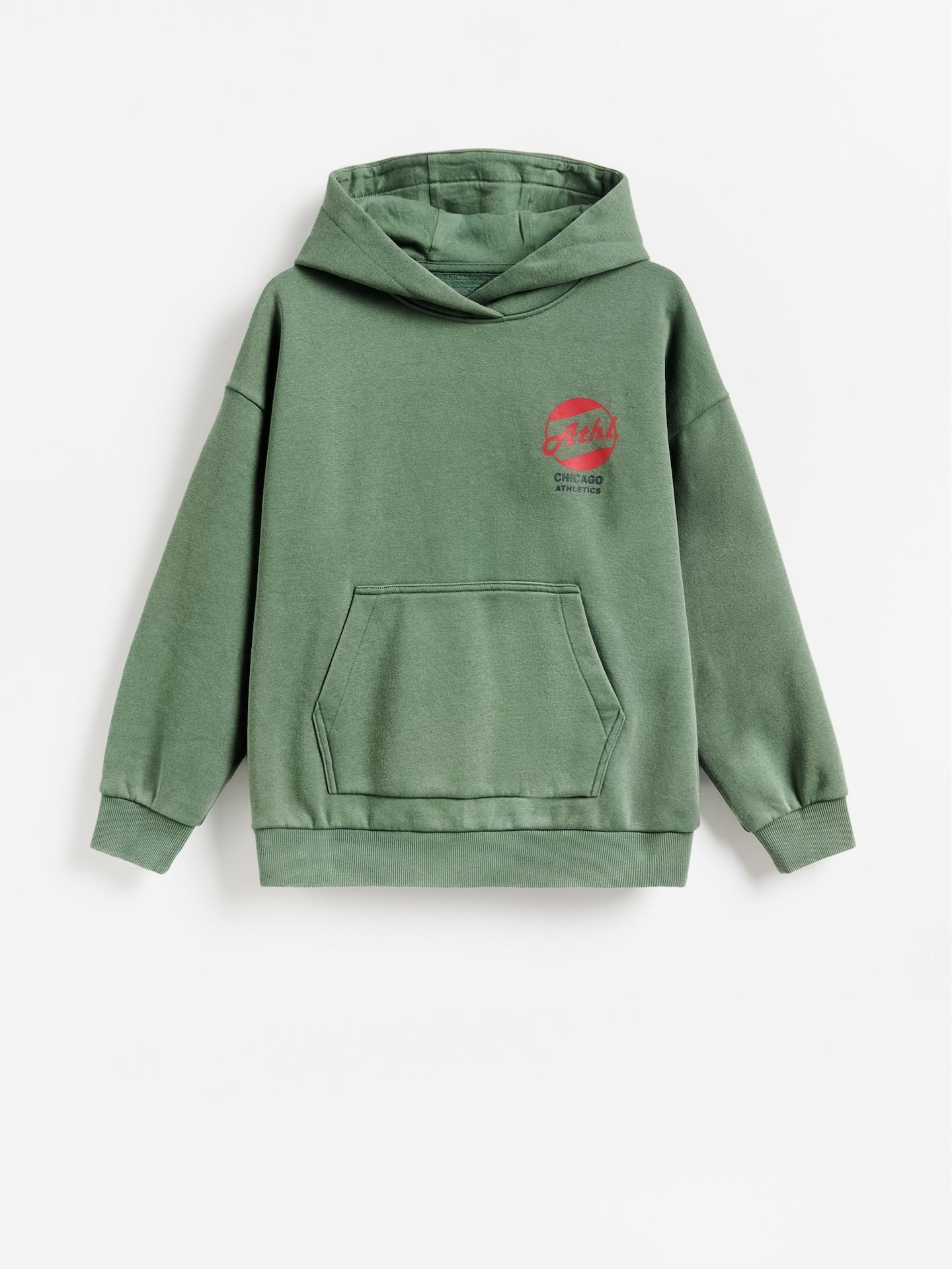 Green Cotton Hoodie, Khaki, large image number 0