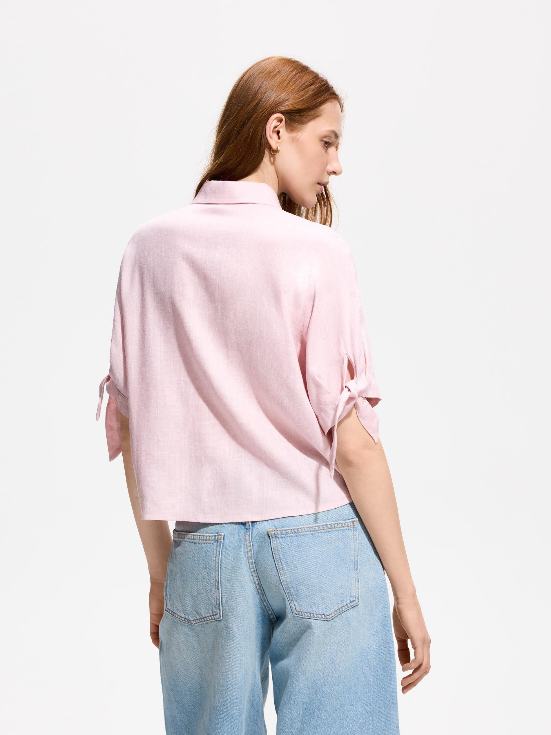 قميص خليط كتان وردي, Pink, large image number 3