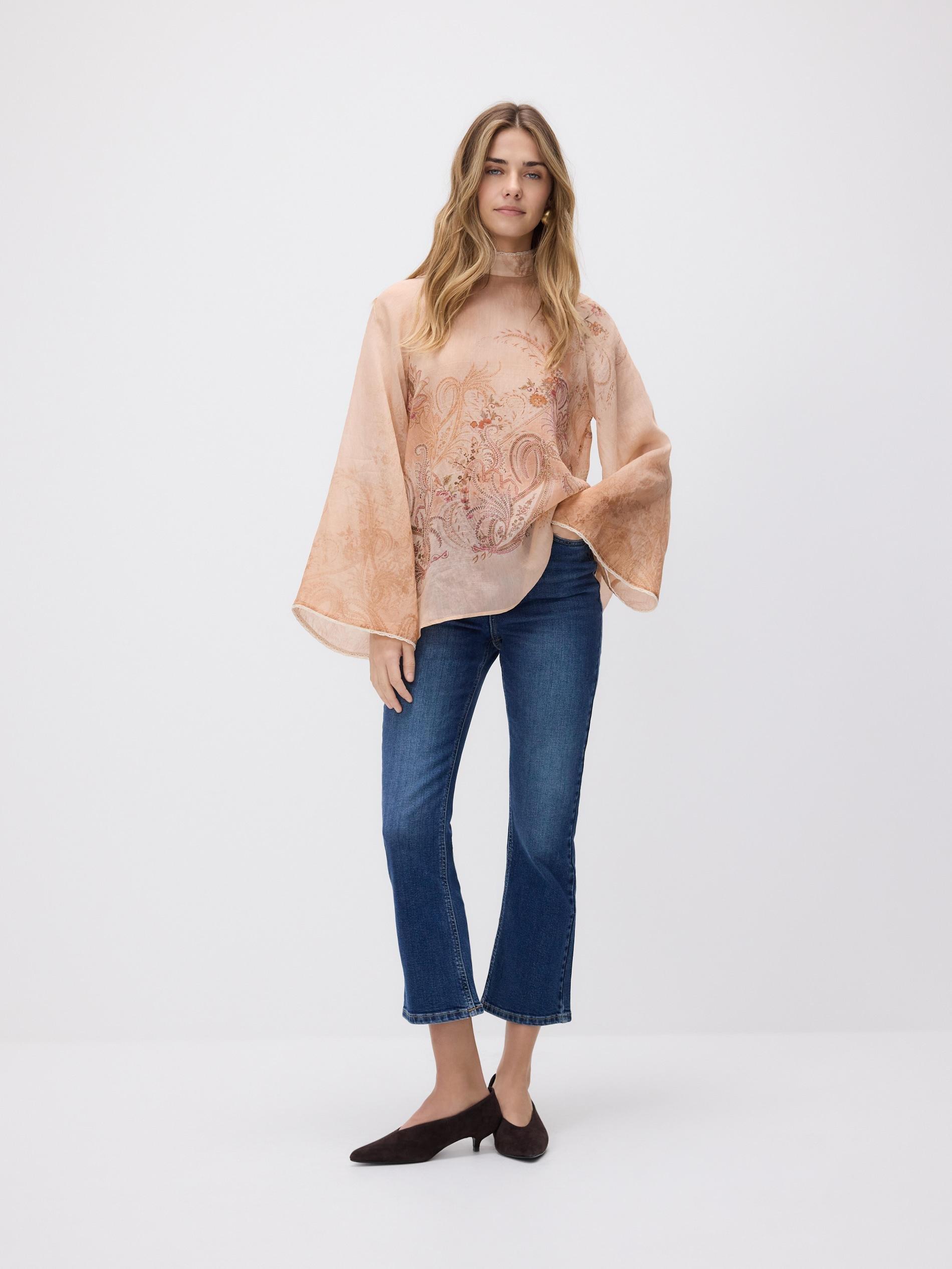 Multicolour Lyocell Blend Blouse, Multicolor, medium