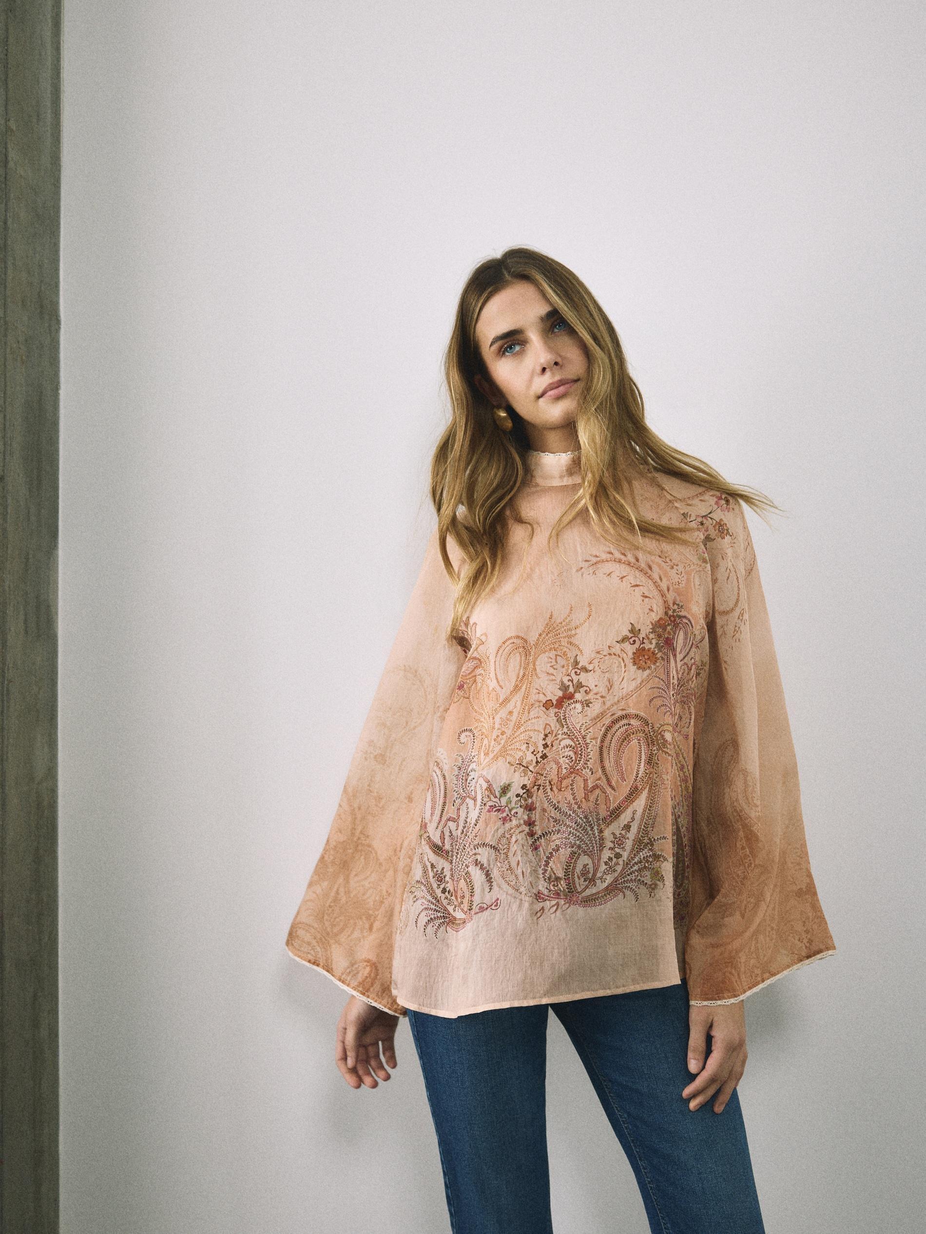 Multicolour Lyocell Blend Blouse, Multicolor, large image number 8