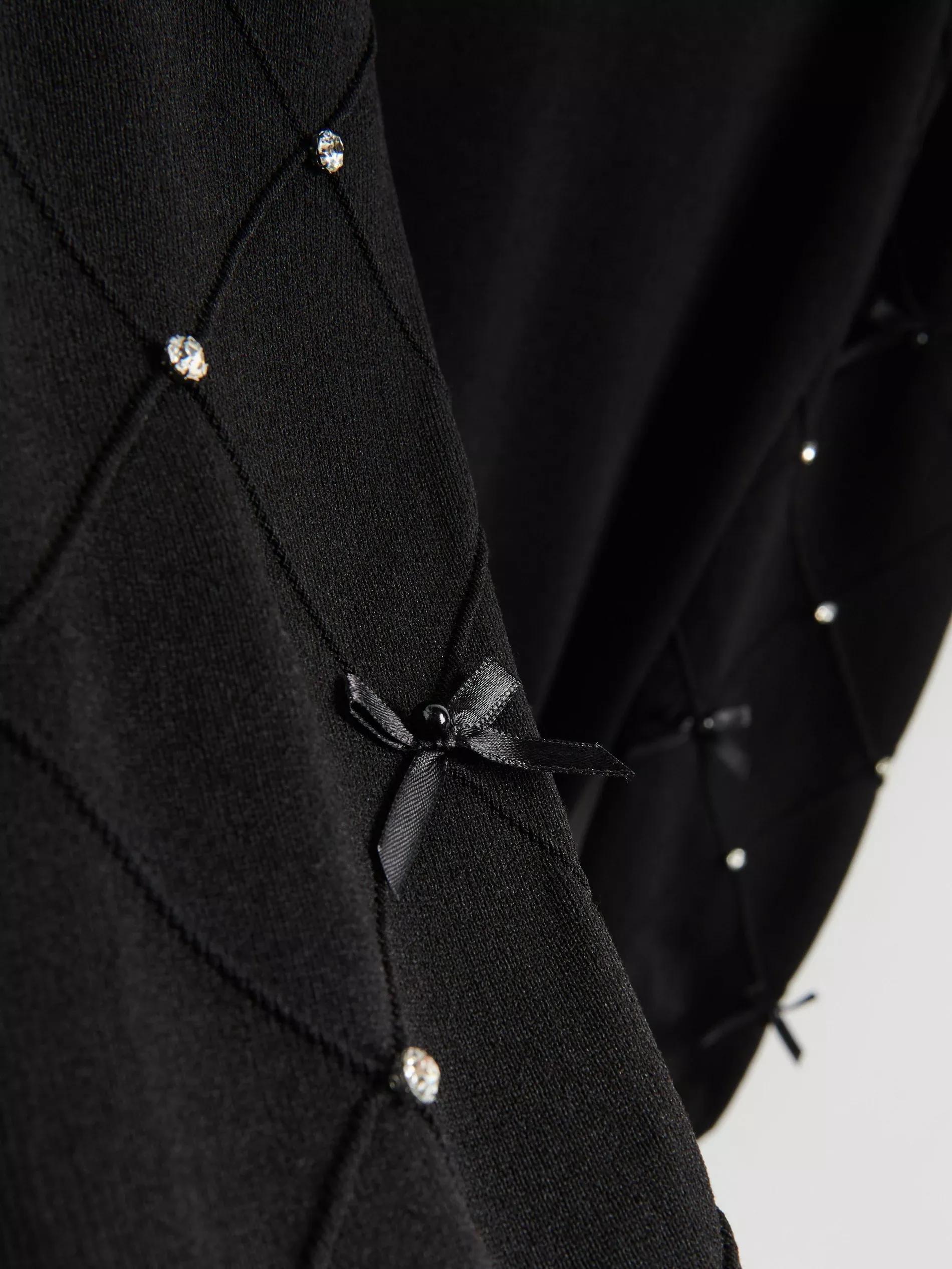 Black Top With Appliques, Black, large image number 1