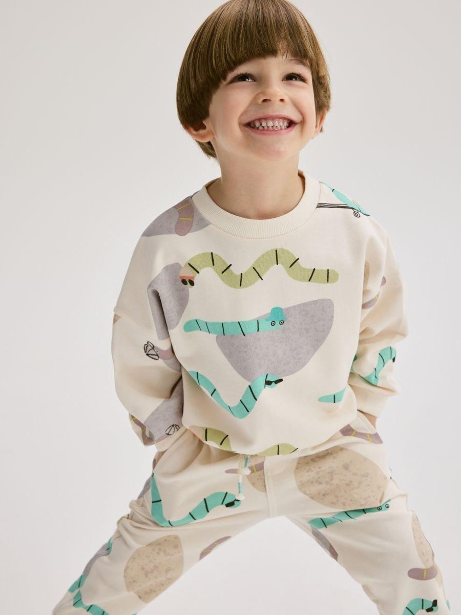 Cream Jersey Suit, , large image number 1