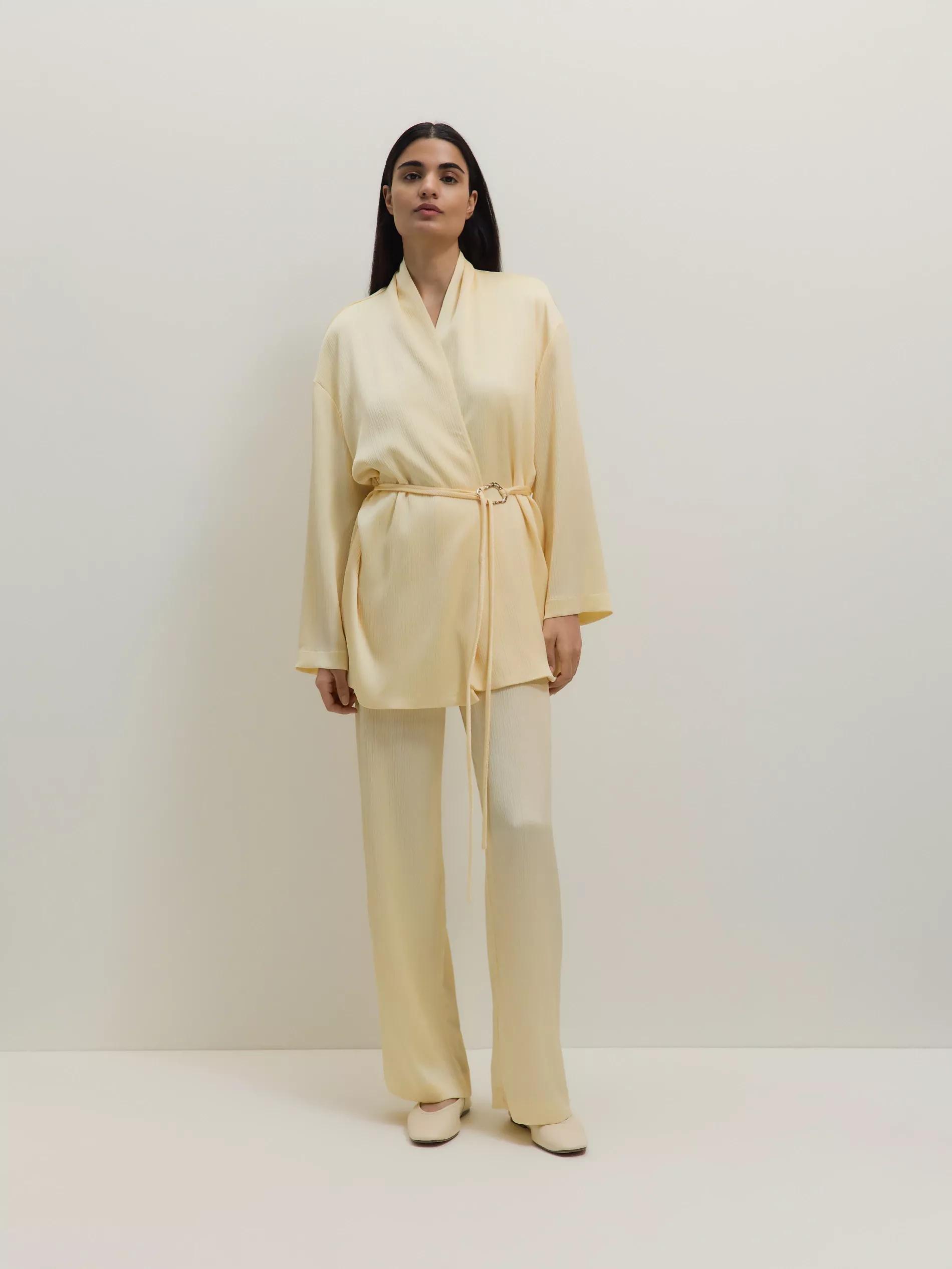 Yellow Wide-Leg Trousers, , large image number 0