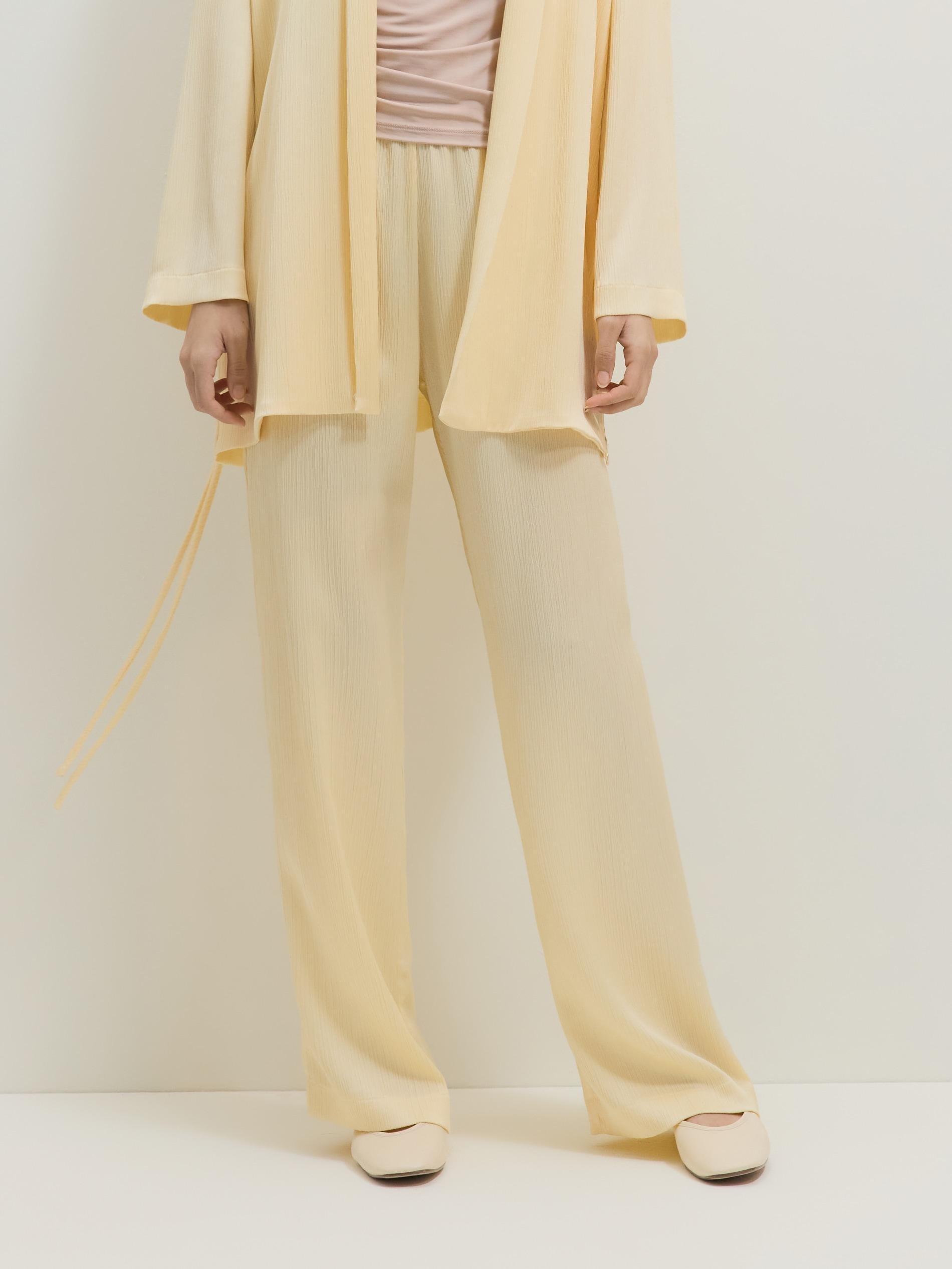 Yellow Wide-Leg Trousers, Yellow, medium