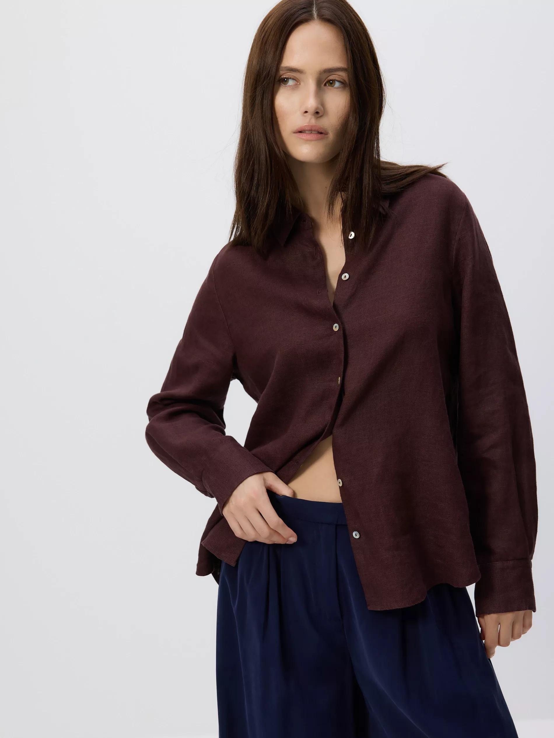 NAVY Viscose rich palazzo trousers, Navy, medium