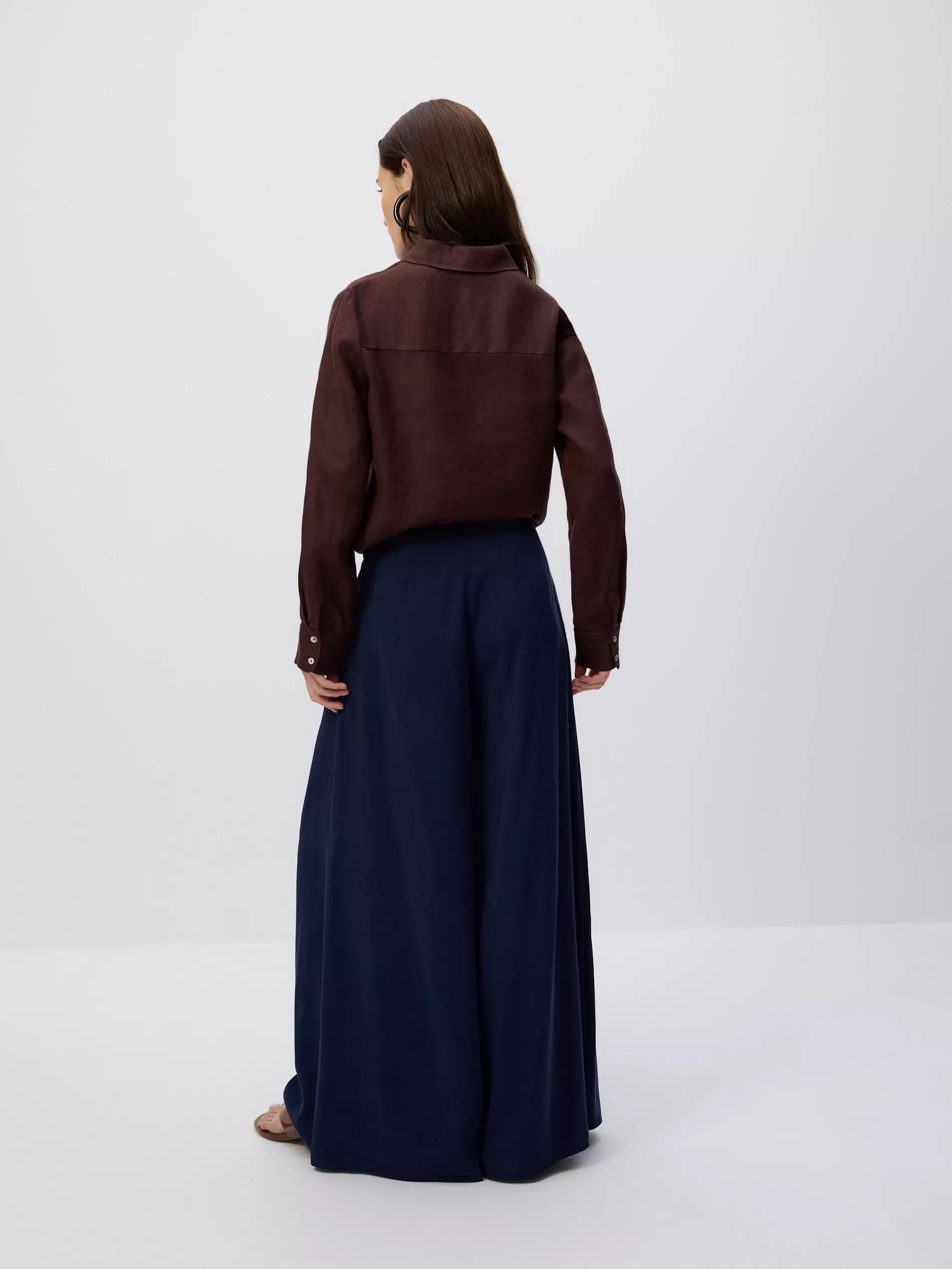 NAVY Viscose rich palazzo trousers, Navy, large image number 3