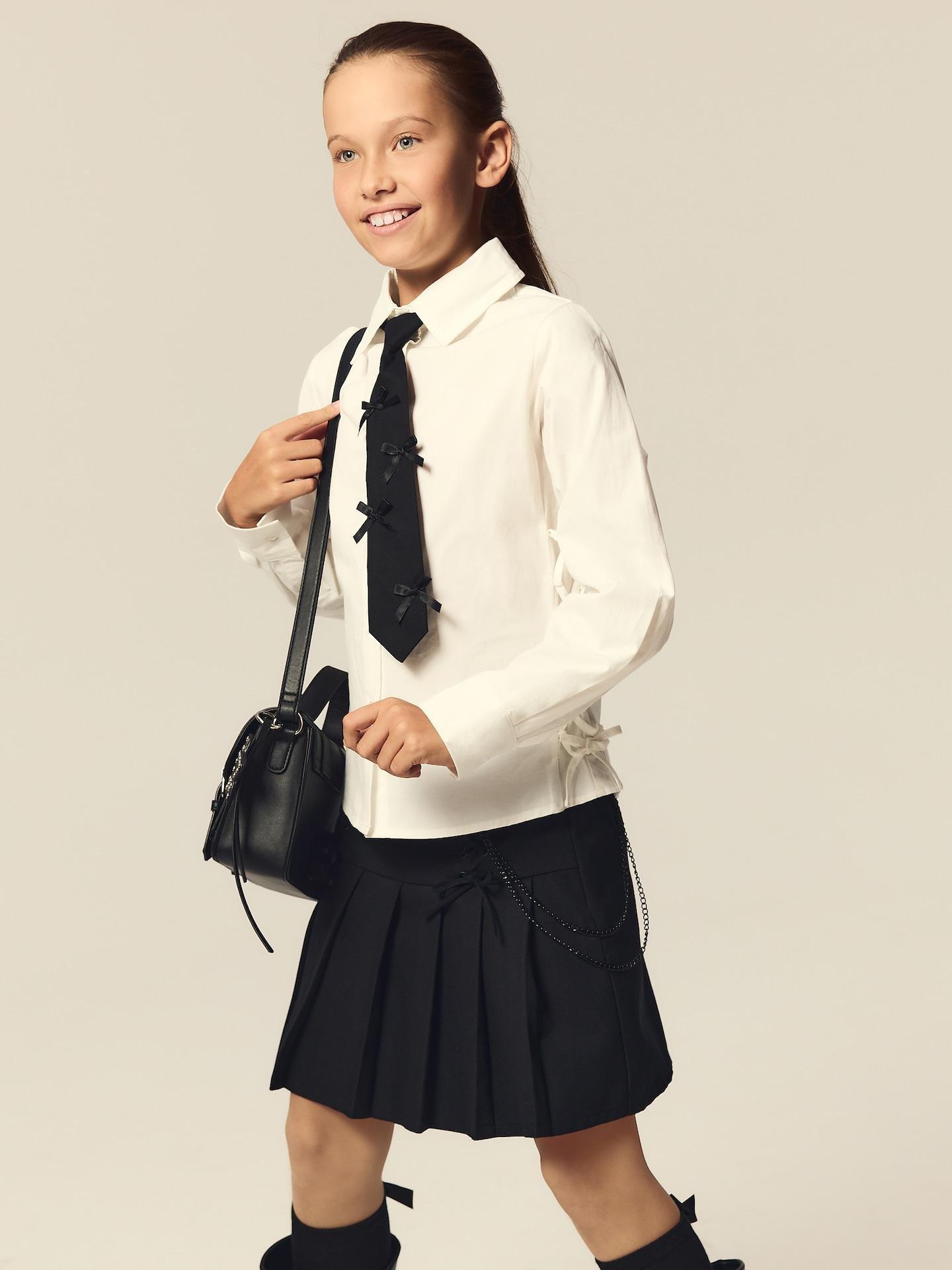 Cream White Shirt With Tie, Ivory, large image number 3