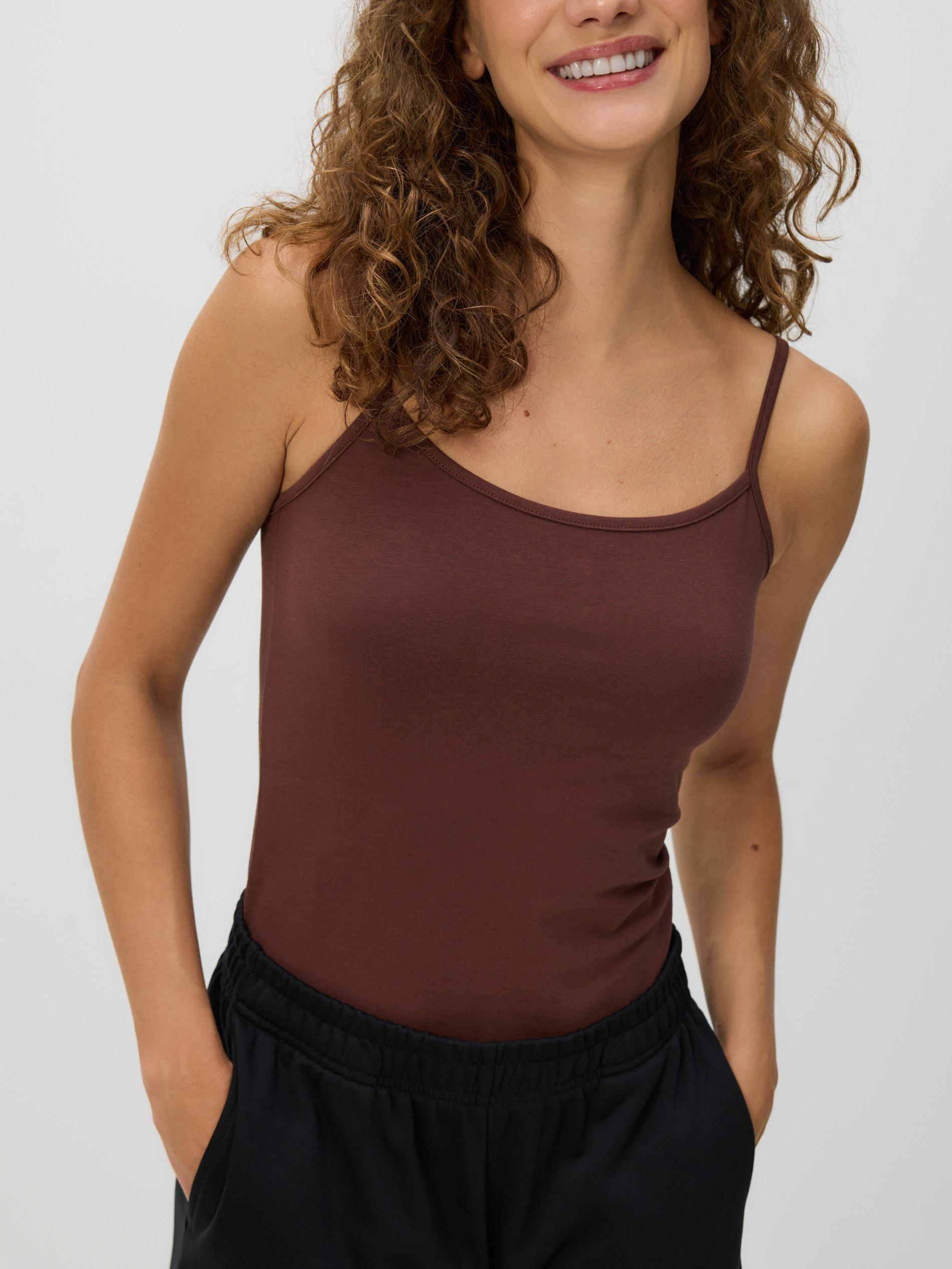DARK BROWN Cotton top, , large image number 0