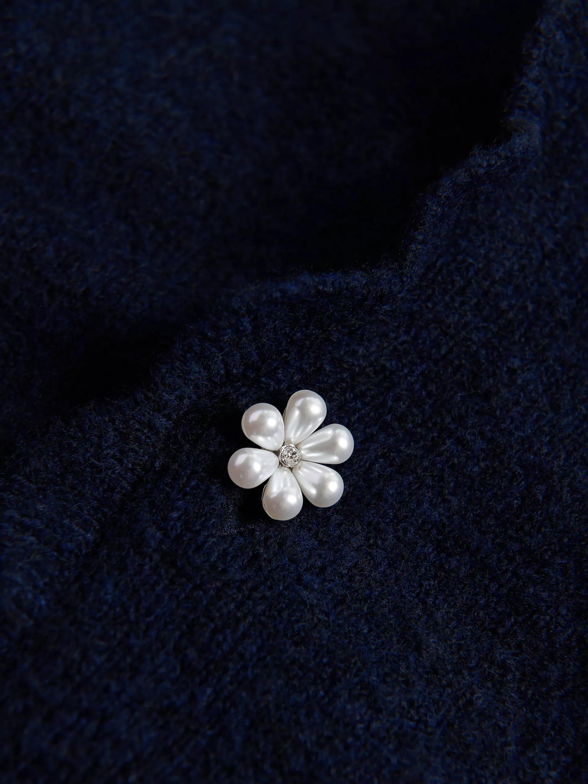 Navy Cardigan With Decorative Buttons, Navy, large image number 5