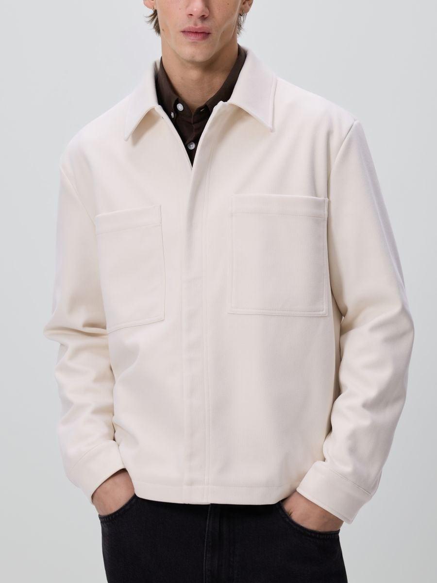 Cream Shacket, Ivory, medium