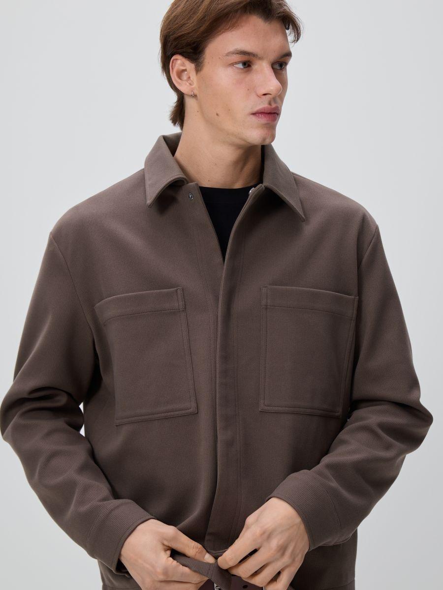 Brown Shacket, Brown, medium