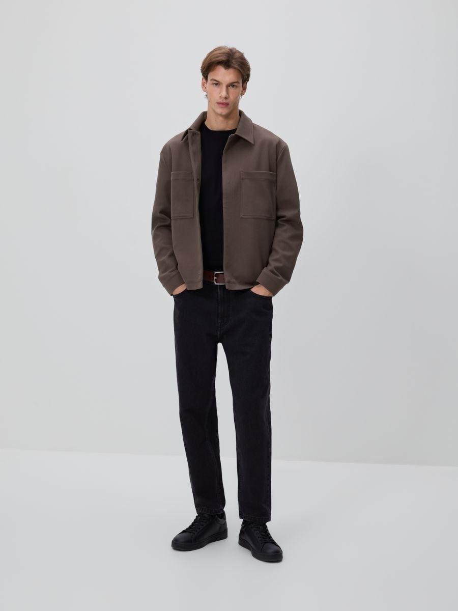 Brown Shacket, Brown, medium