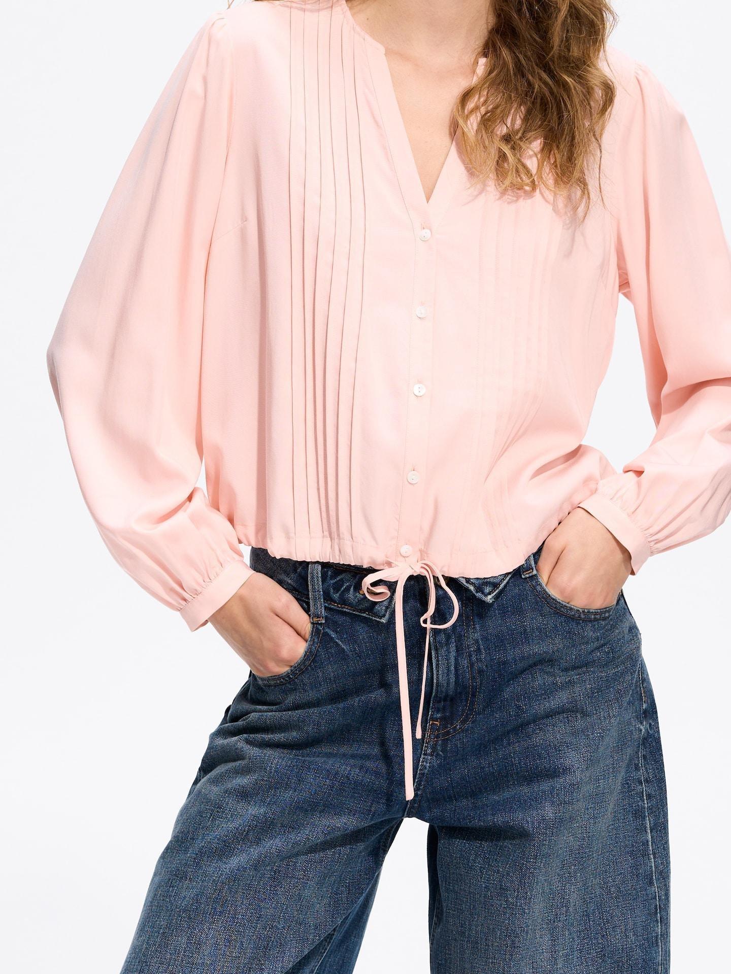 Pink Blouse With Pleats, Pink, large image number 0