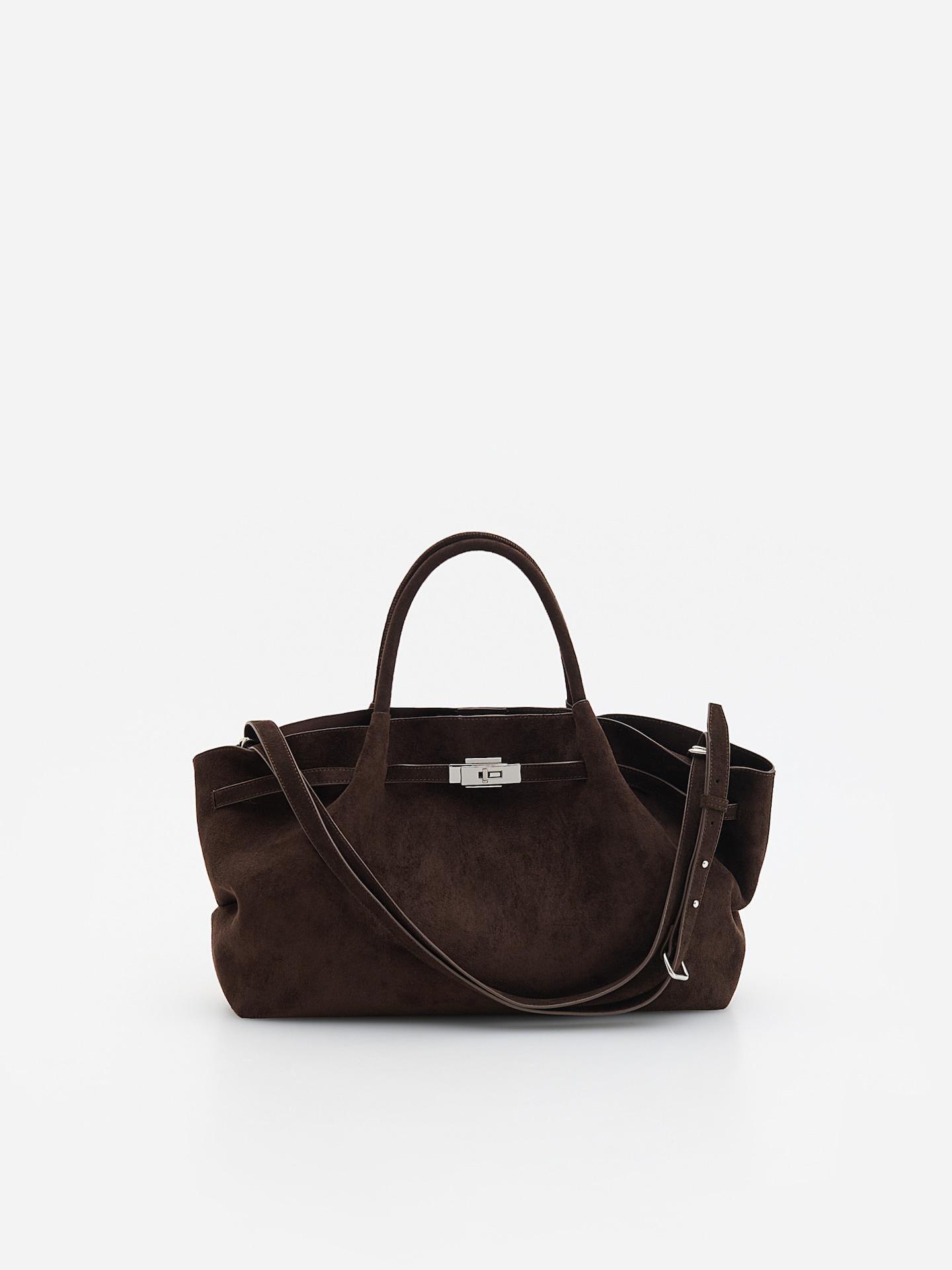 LADIES` BAG DARK BROWN, Brown, large image number 0