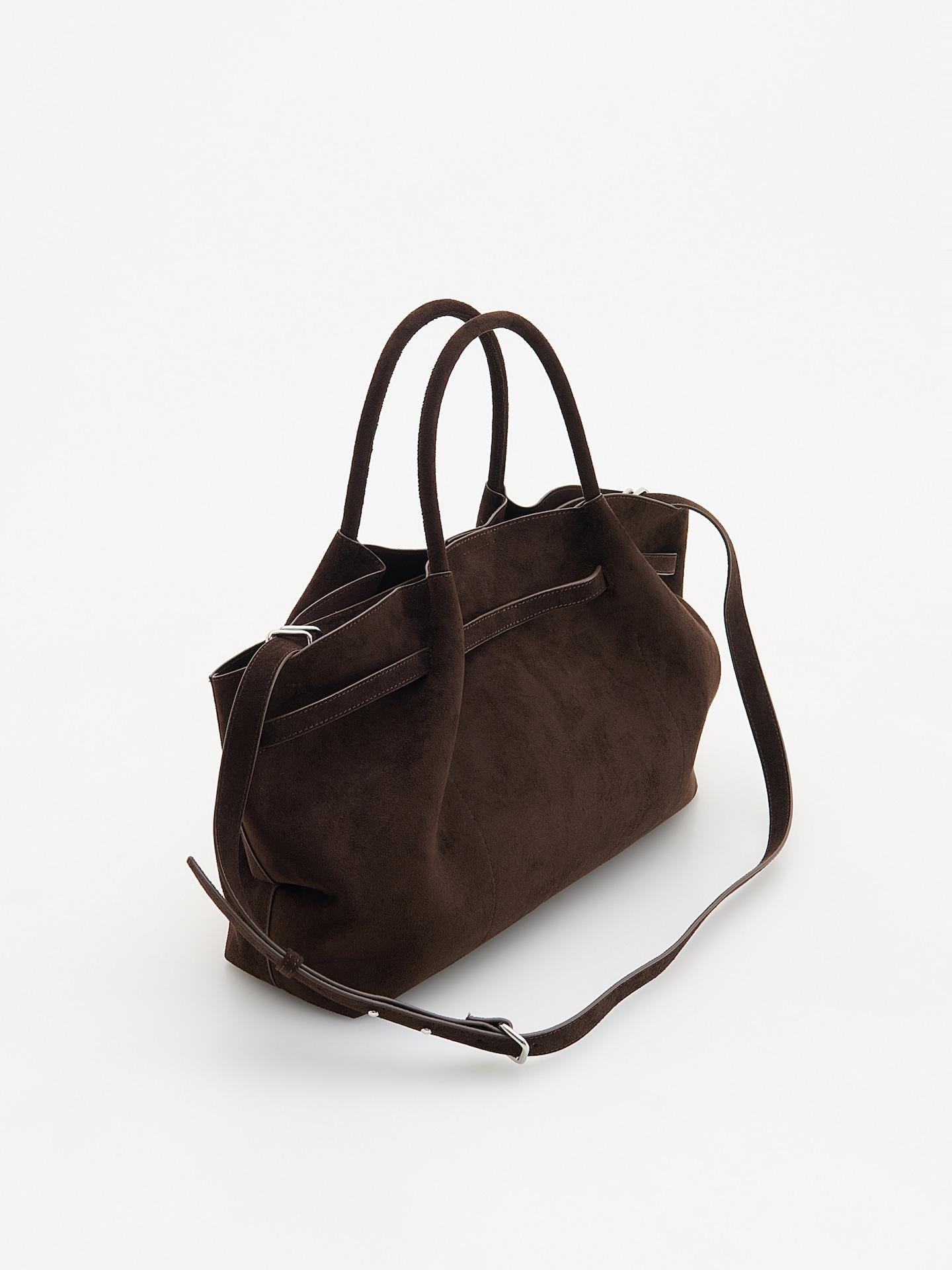 LADIES` BAG DARK BROWN, Brown, medium
