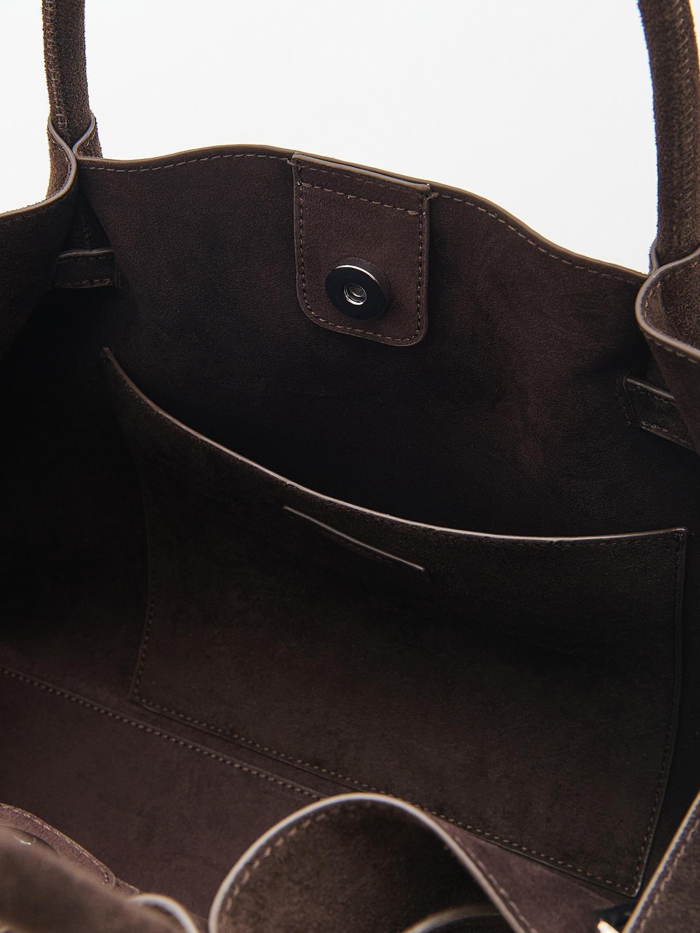 LADIES` BAG DARK BROWN, Brown, medium