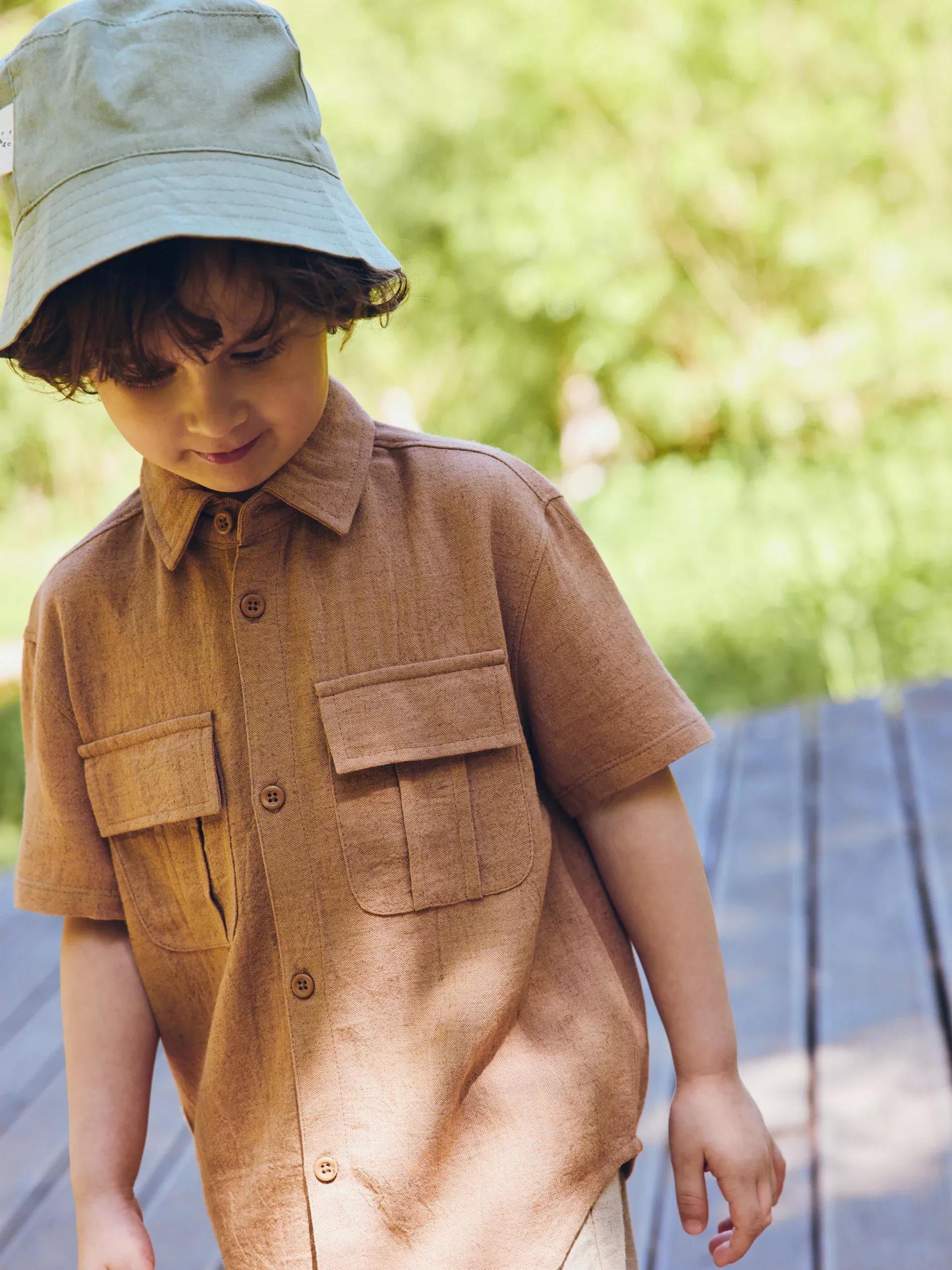 Green Classic Bucket Hat, Kids Boys, , large image number 0