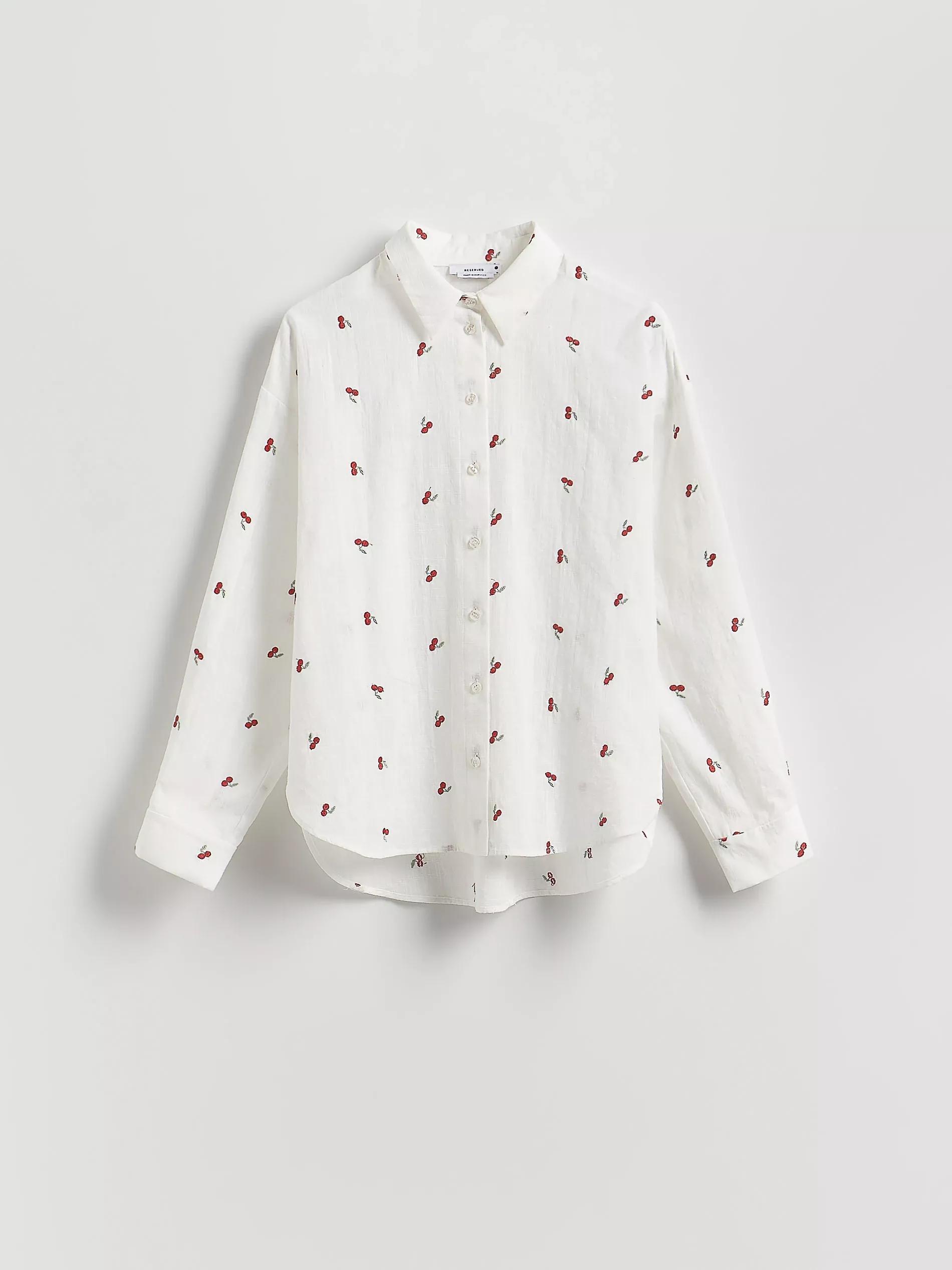 RED Shirt with embroidered embellishment, , large image number 4