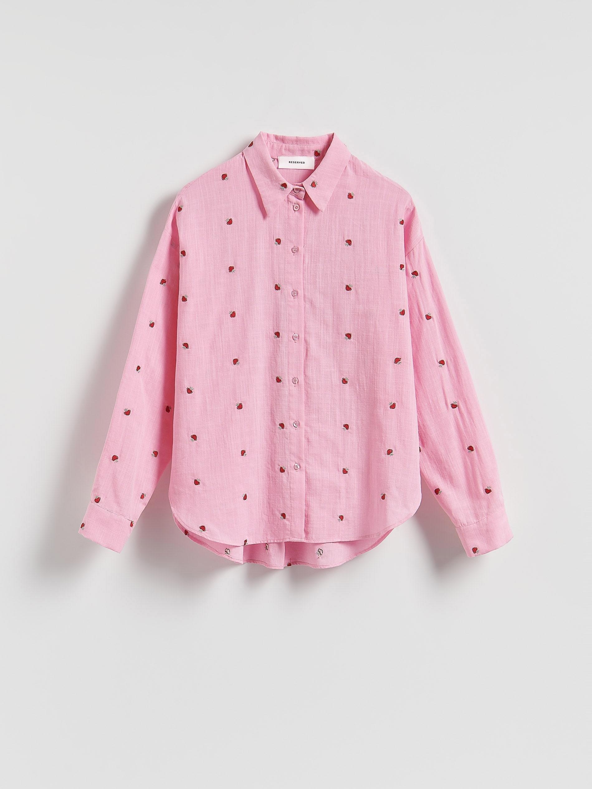 Hot Pink Shirt With Embroidered Embellishment, , large image number 4