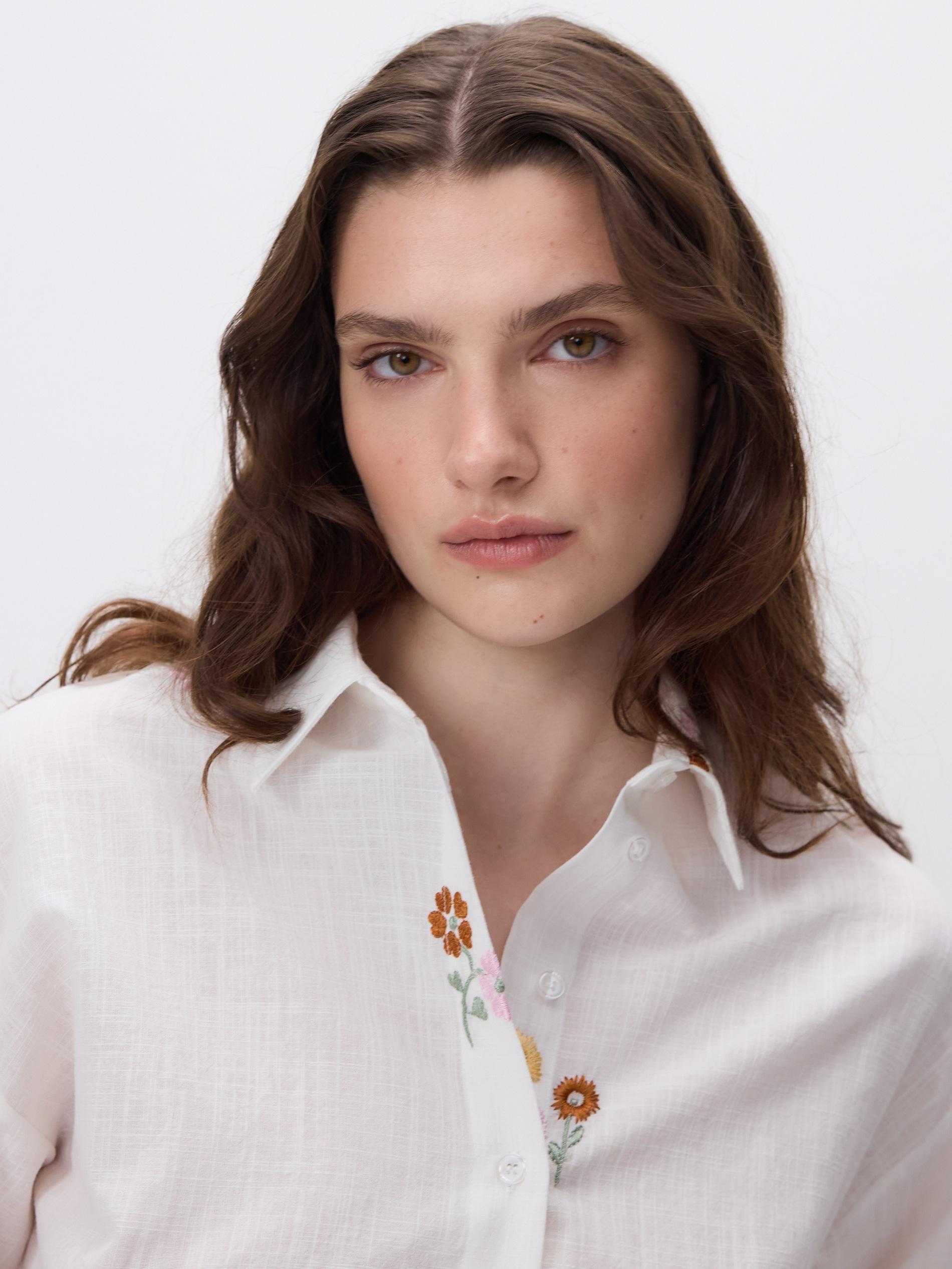 Multicolour Shirt With Embroidered Embellishment, Multicolor, medium