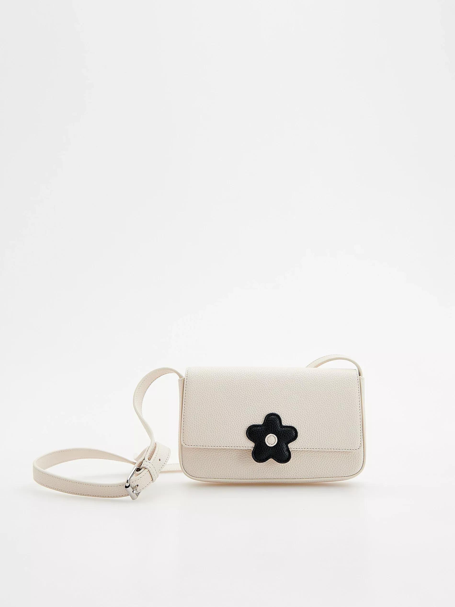 Cream Small Faux Leather Bag, Ivory, large image number 1