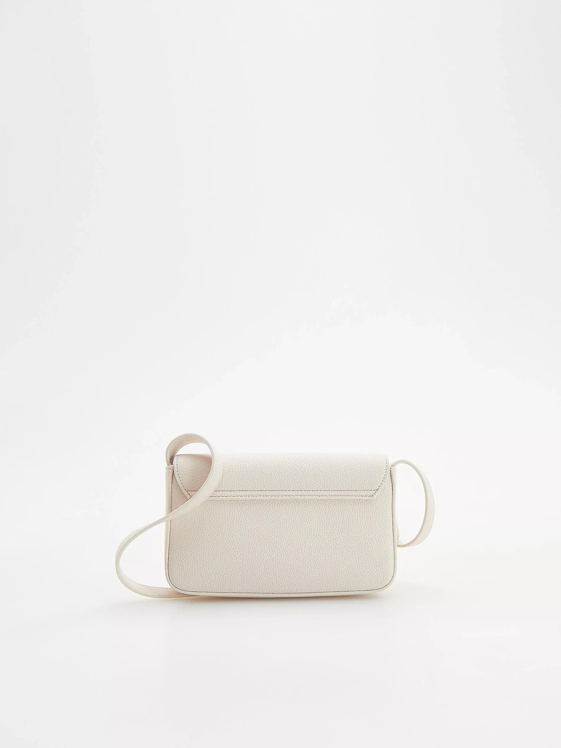 Cream Small Faux Leather Bag, Ivory, large image number 2