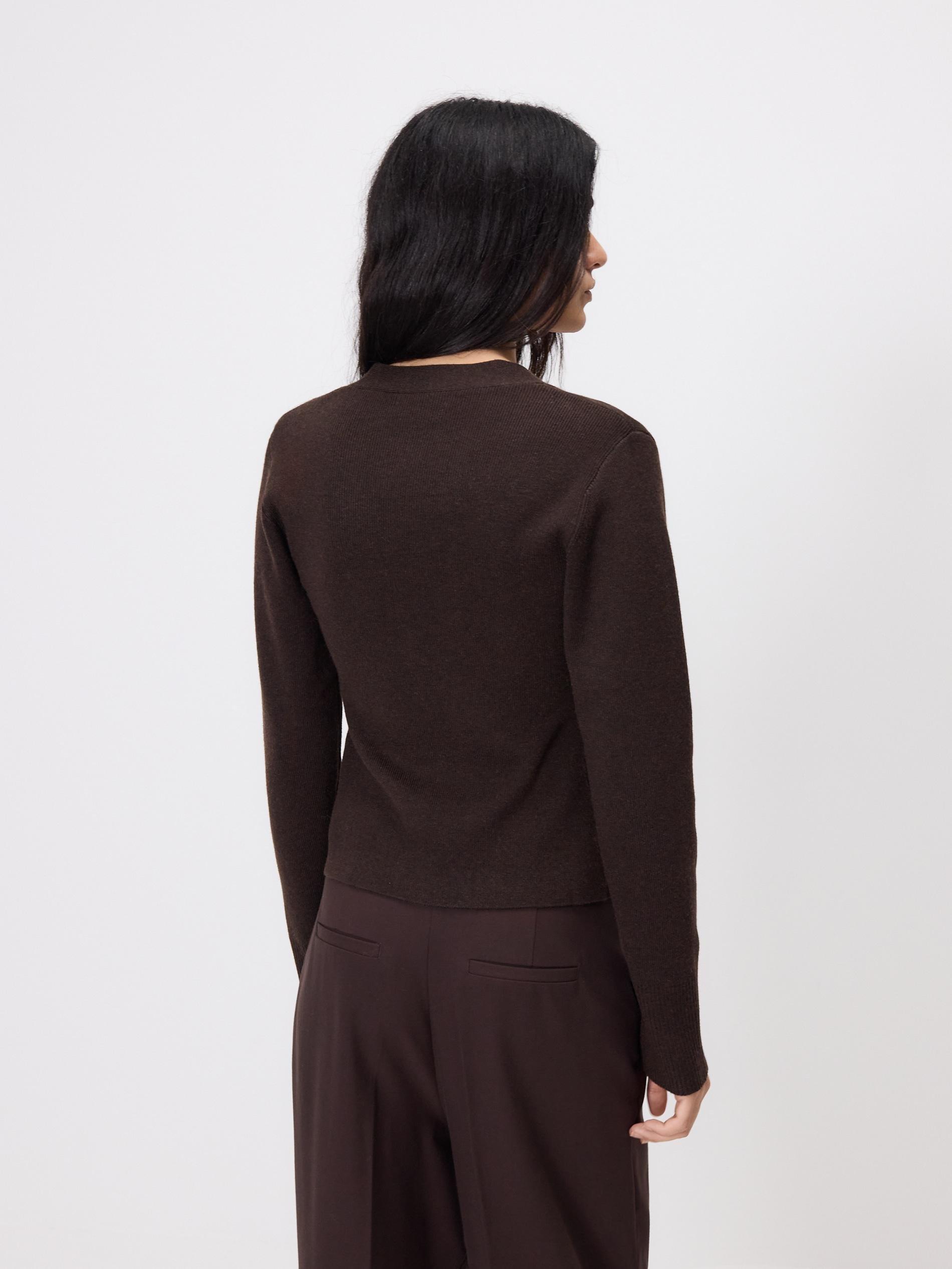 Brown Cardigan With Decorative Buttons, Brown, large image number 4