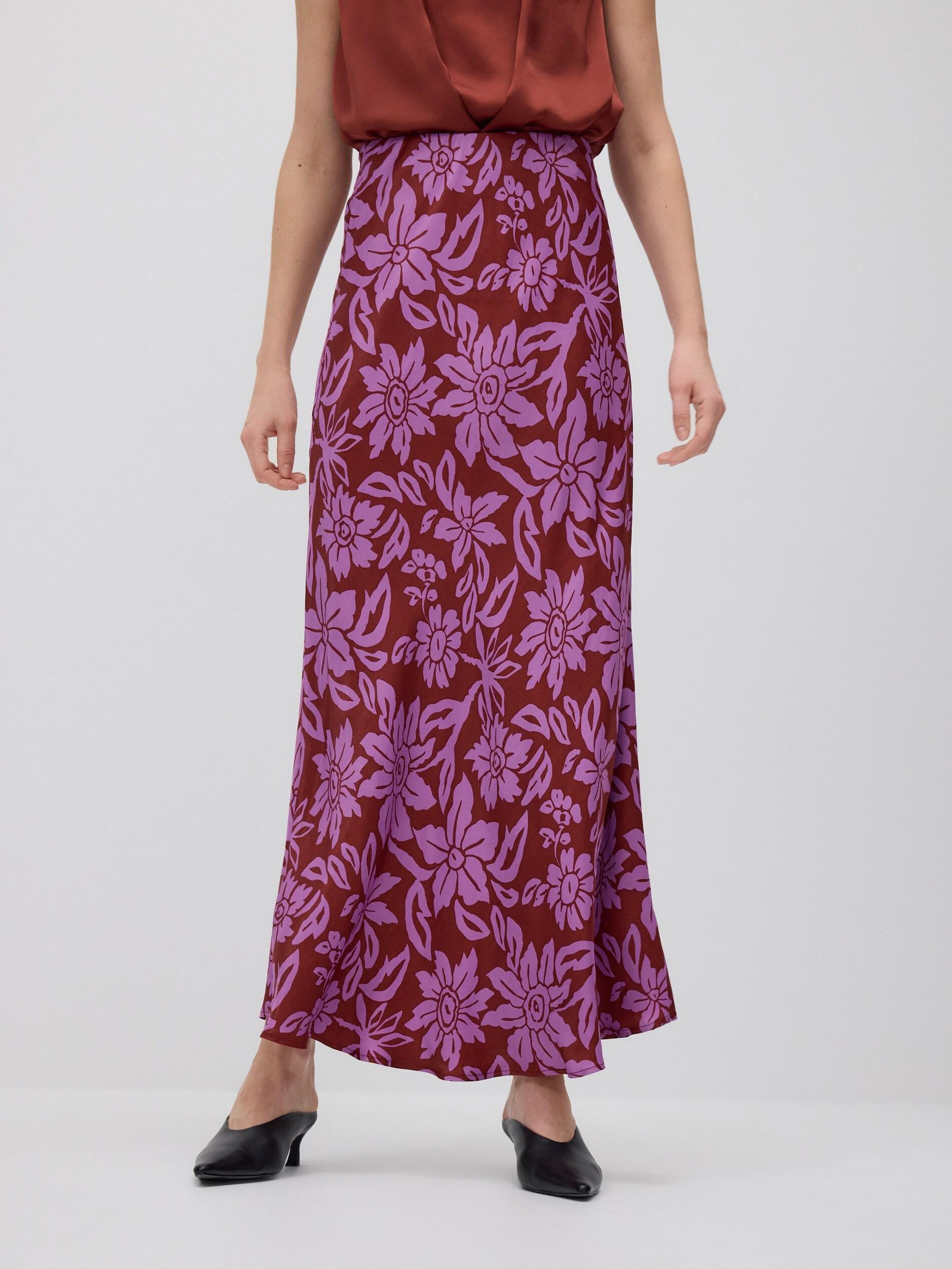 Multicolour Patterned Viscose Skirt, Multicolor, large image number 0