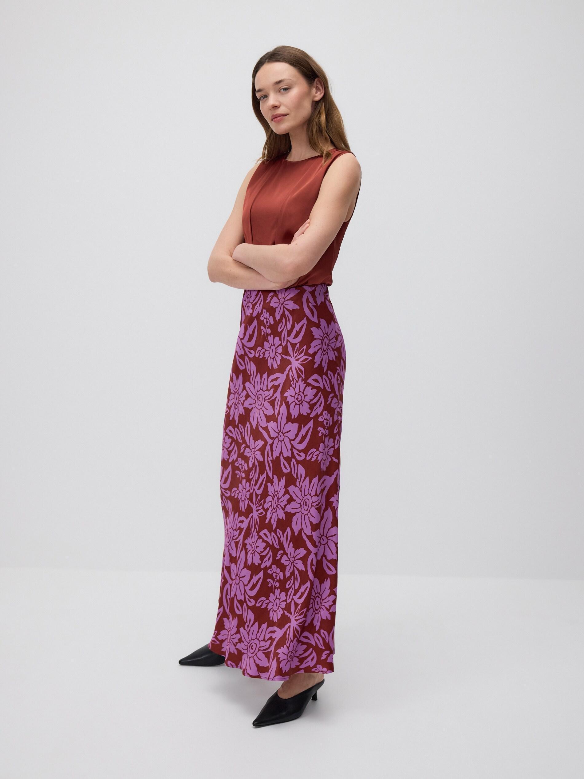 Multicolour Patterned Viscose Skirt, Multicolor, large image number 1