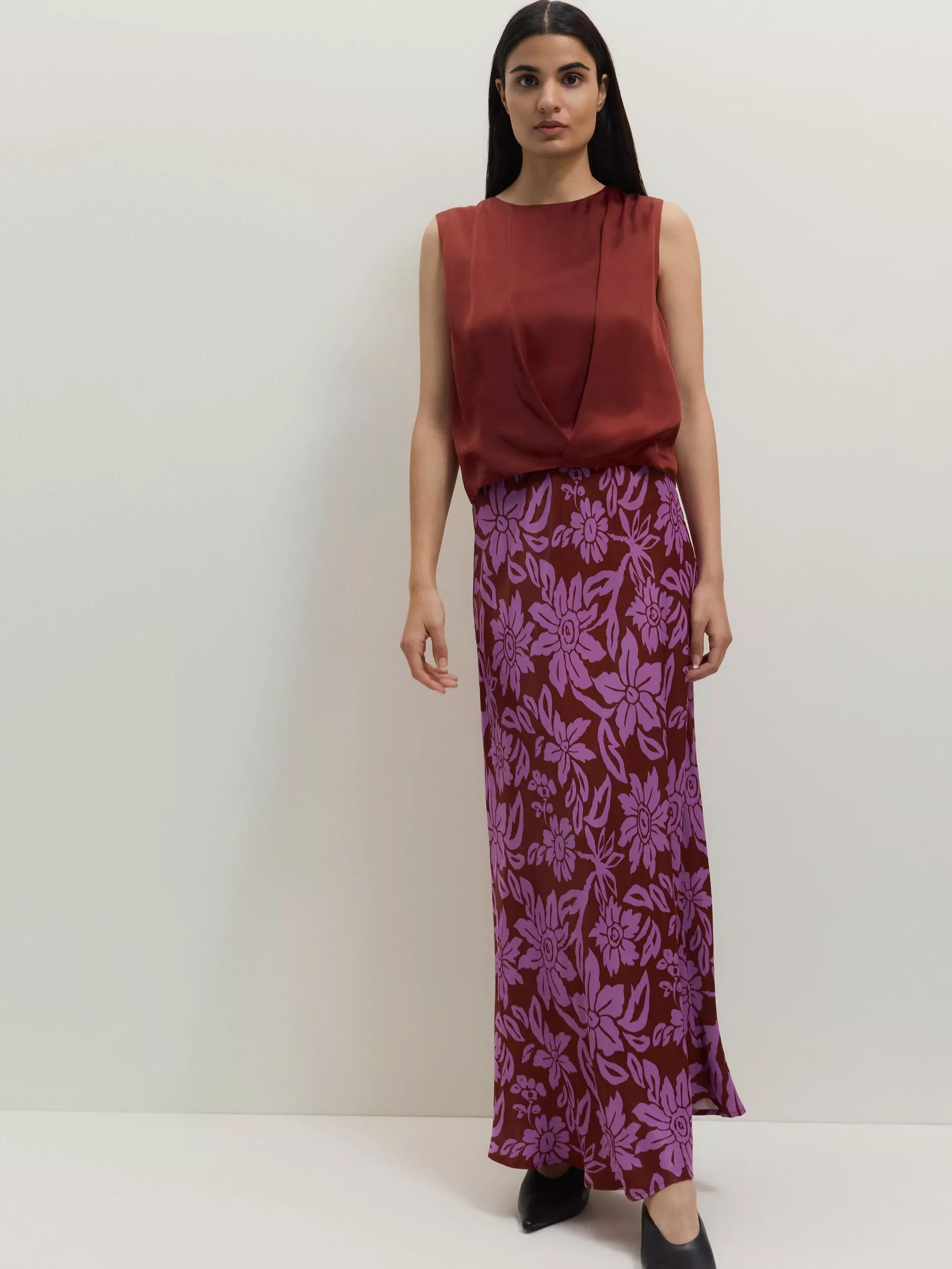 Multicolour Patterned Viscose Skirt, , large image number 3