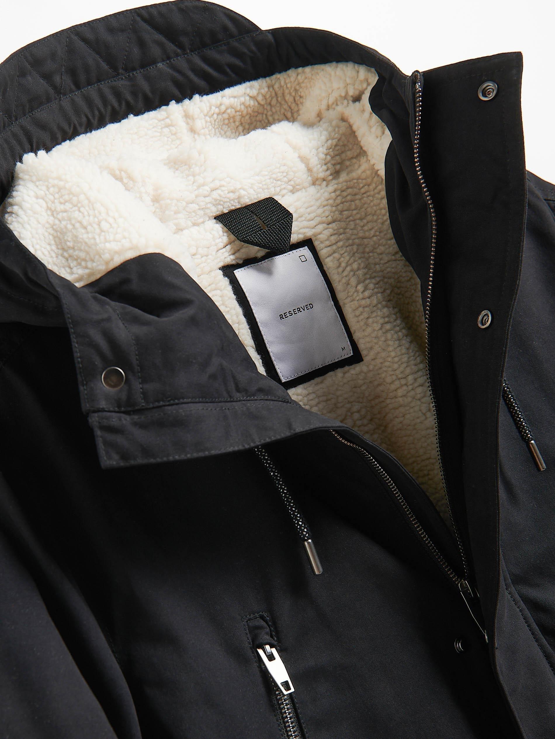 Black Long Parka With Hood, Black, large image number 5