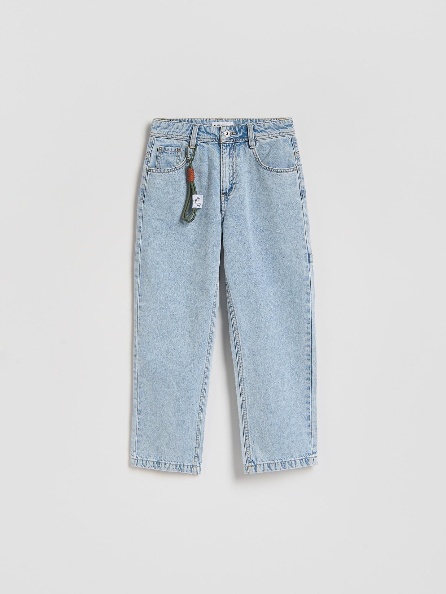 Blue Wide Leg Jeans With Keyring, Blue, medium
