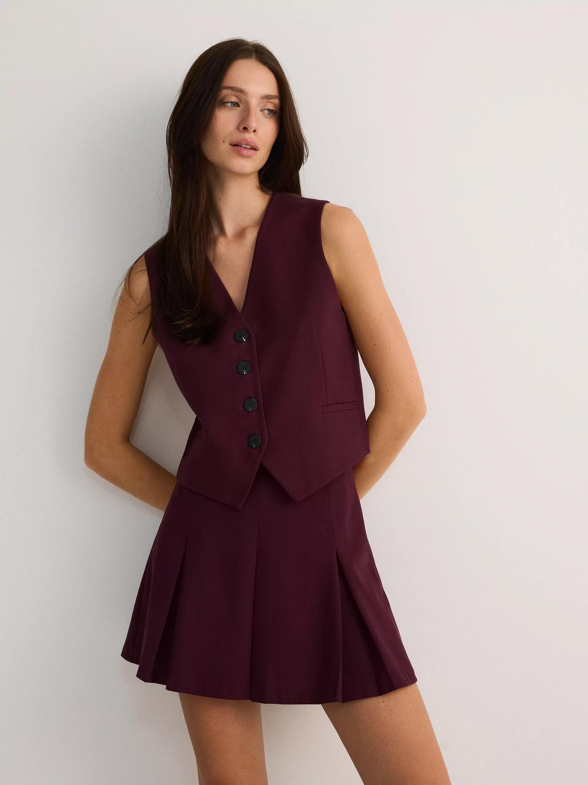 Maroon Tennis Skirt With Added Viscose, , large image number 2