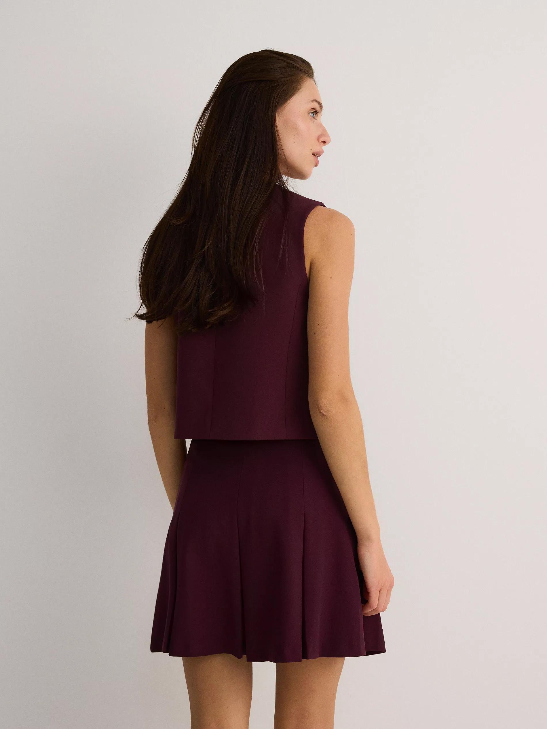 Maroon Tennis Skirt With Added Viscose, , large image number 3