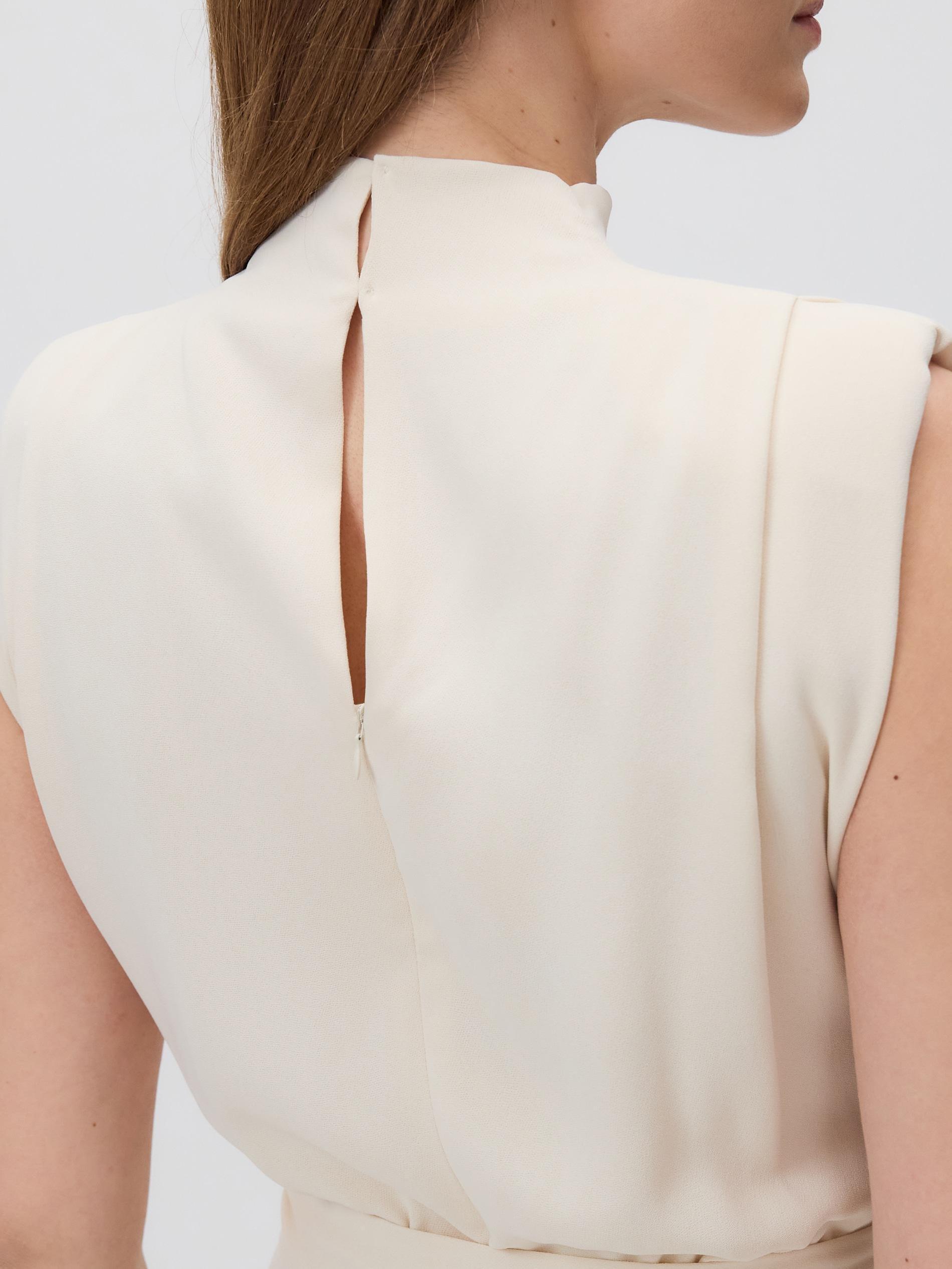 Cream Jumpsuit With Decorative Belt, , large image number 3