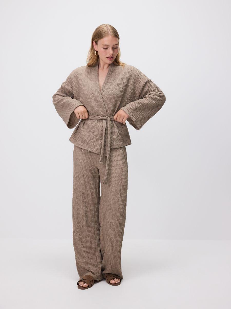 Beige Jacket With Tie Belt, , large image number 1