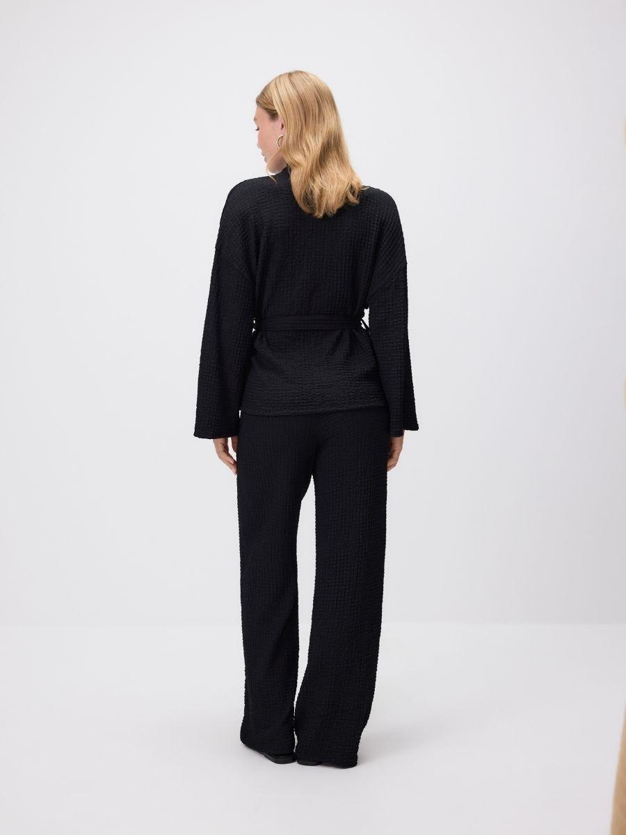 Black Jacket With Tie Belt, , large image number 2