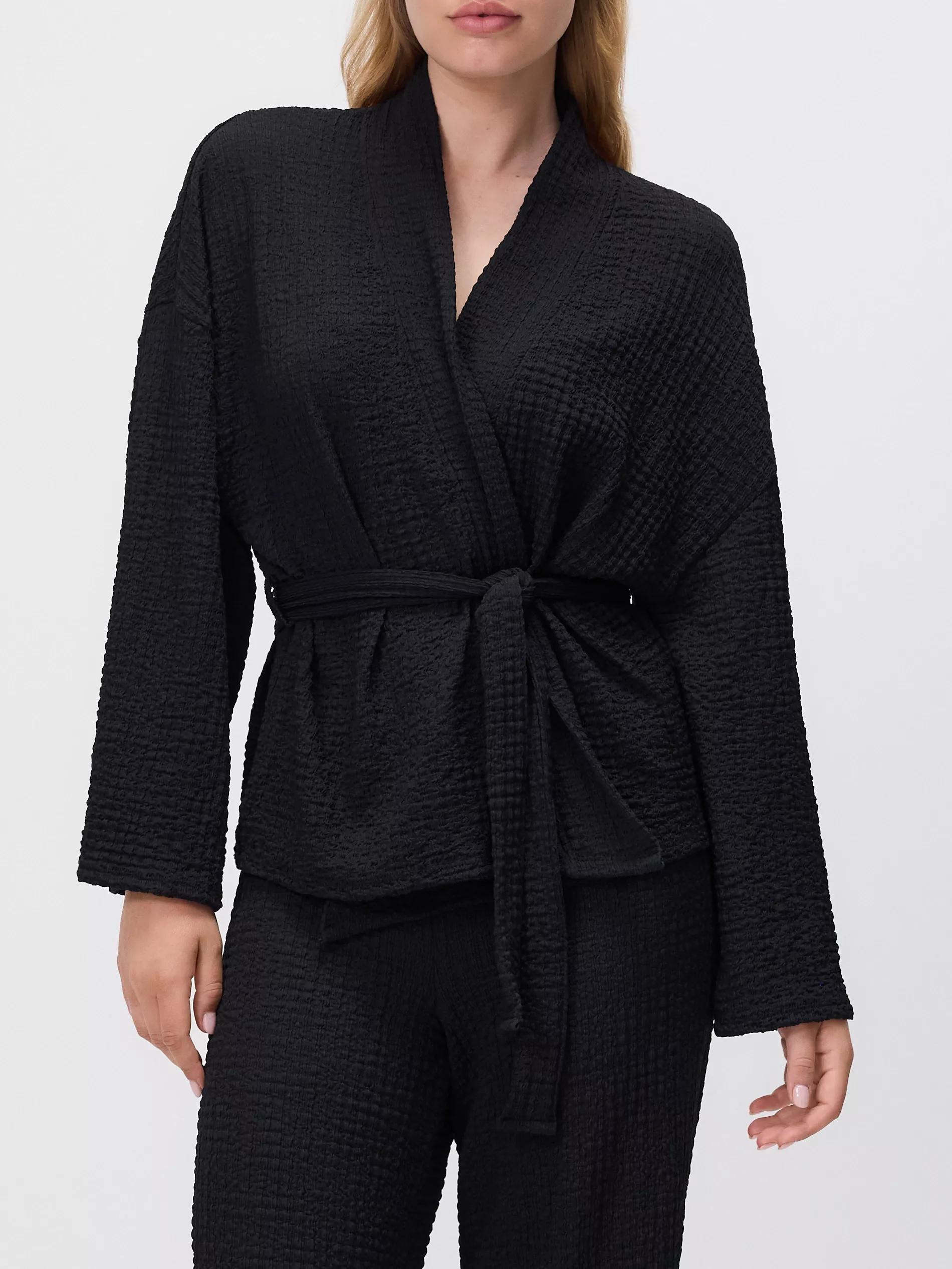 Black Jacket With Tie Belt, , large image number 2