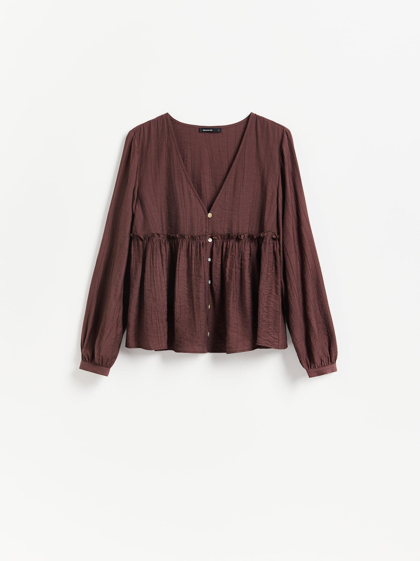 Brown Viscose Blend Blouse, Brown, large image number 3