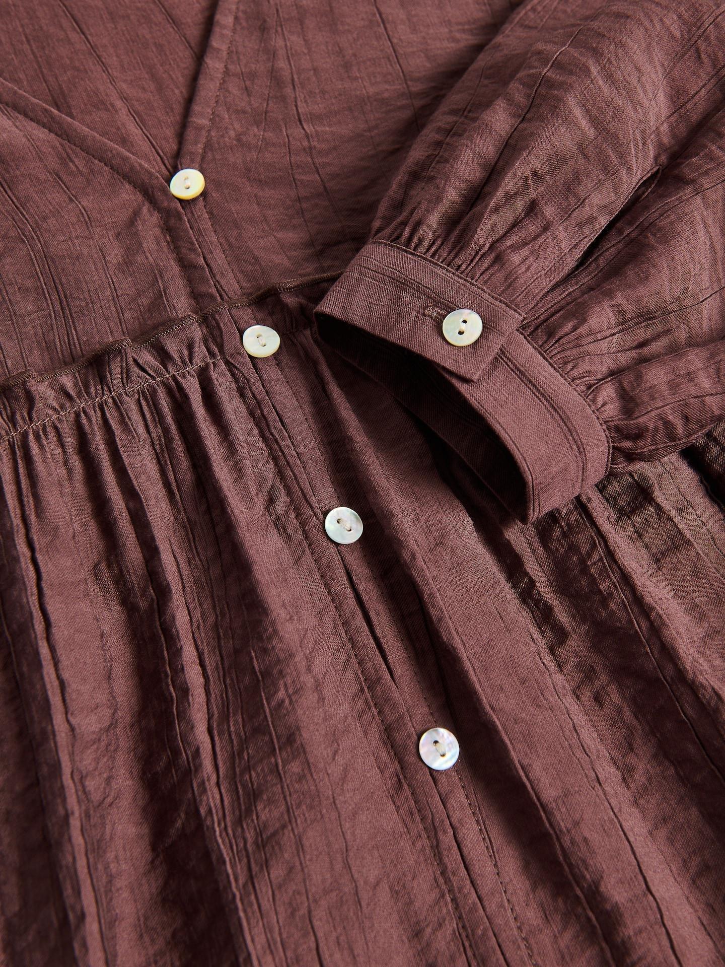 Brown Viscose Blend Blouse, Brown, large image number 4